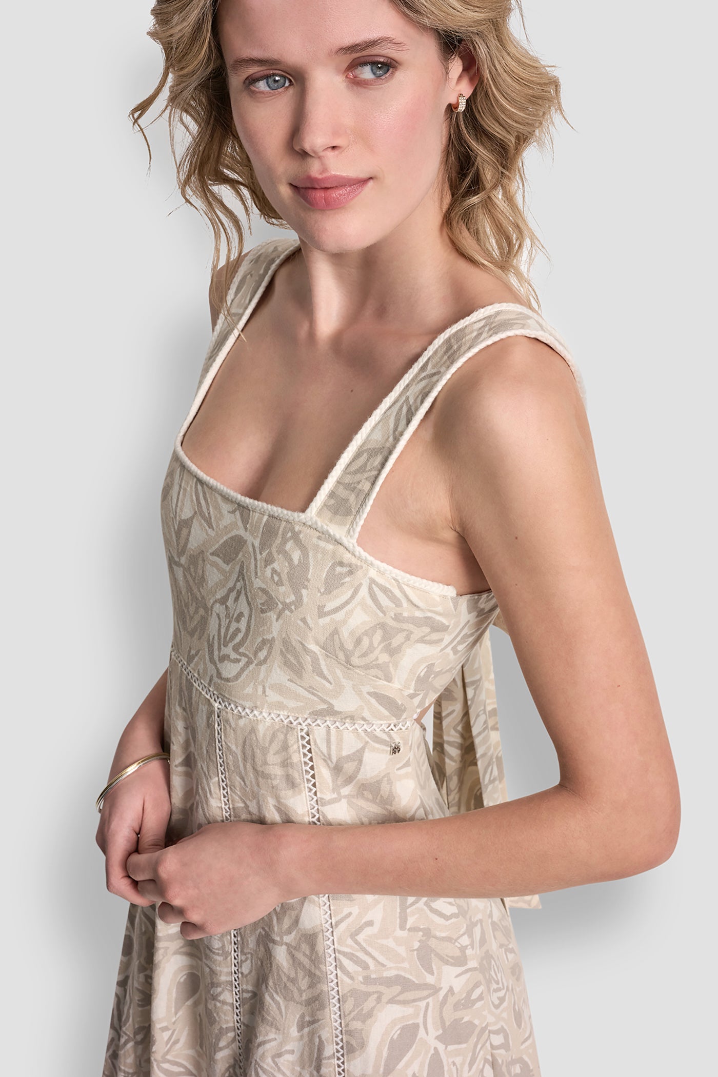 SEAMED TANK DRESS WITH TIE BACK VIEW 6 | DKNY25