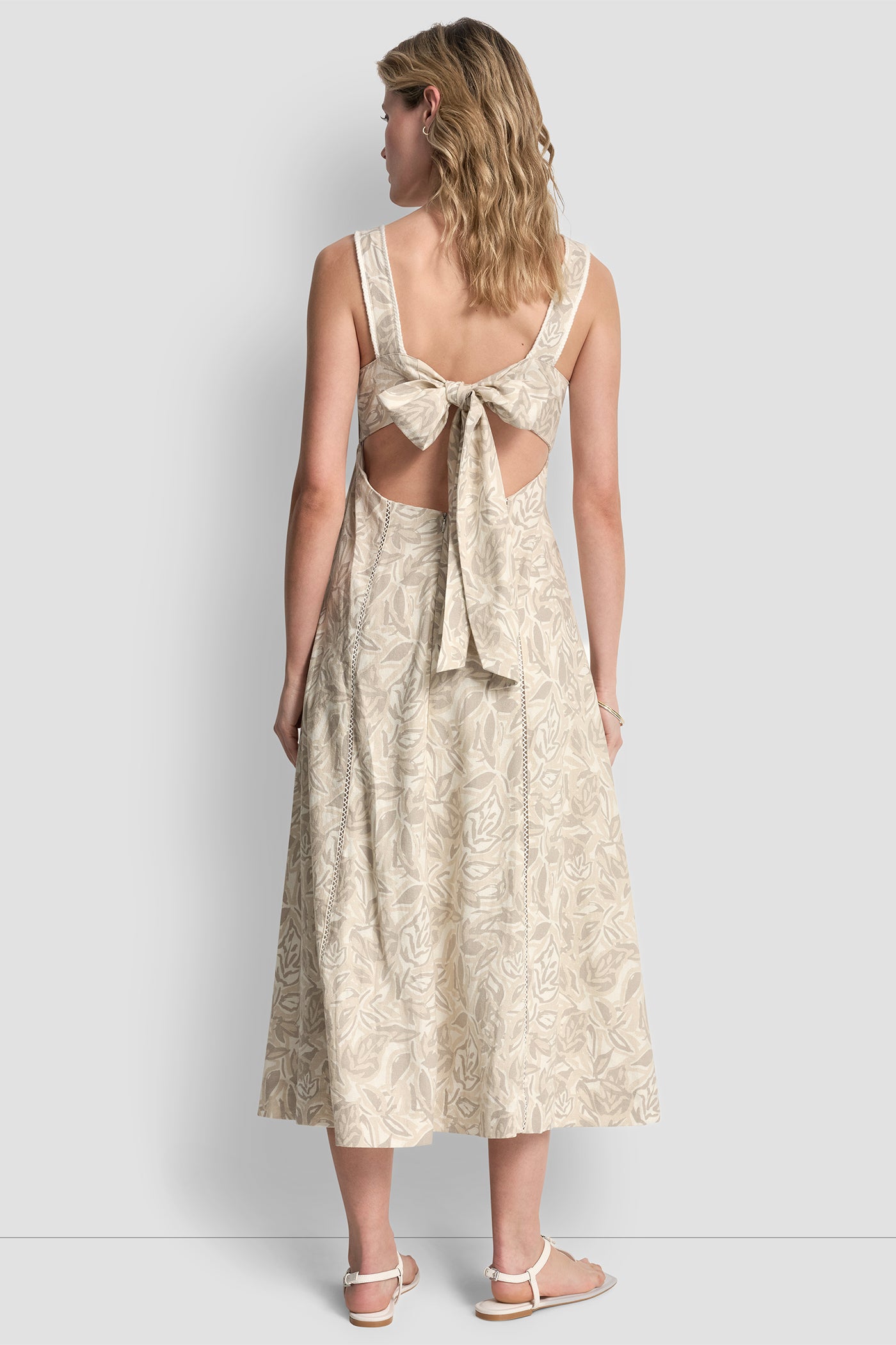 Floral Pebble SEAMED TANK DRESS WITH TIE BACK, VIEW 2 | The Vacation Edit