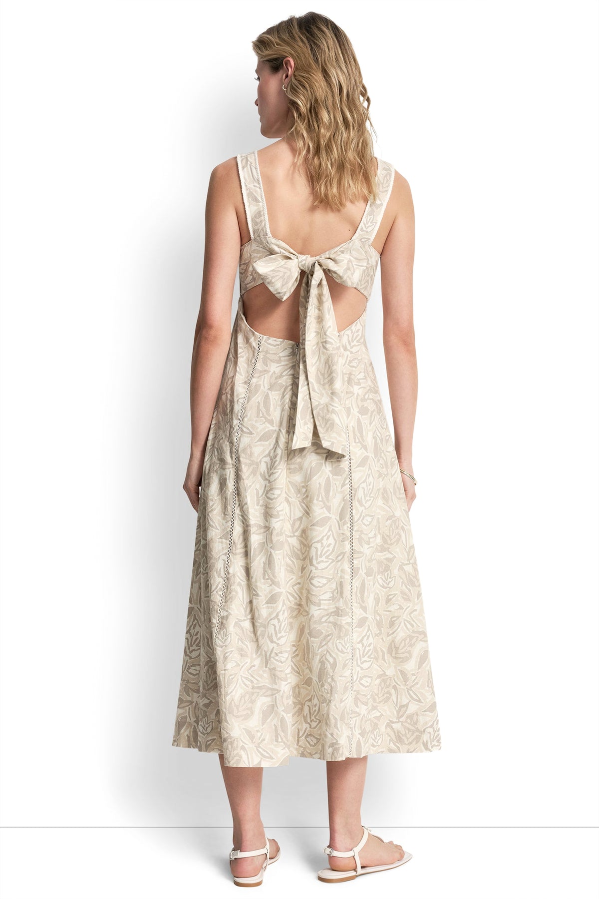 SEAMED TANK DRESS WITH TIE BACK VIEW 2