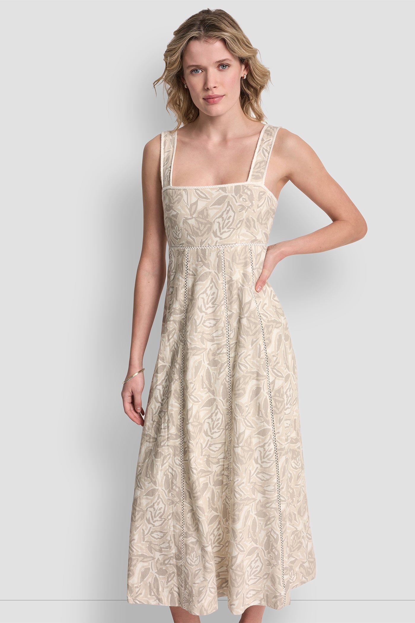 SEAMED TANK DRESS WITH TIE BACK VIEW 4 | DKNY25