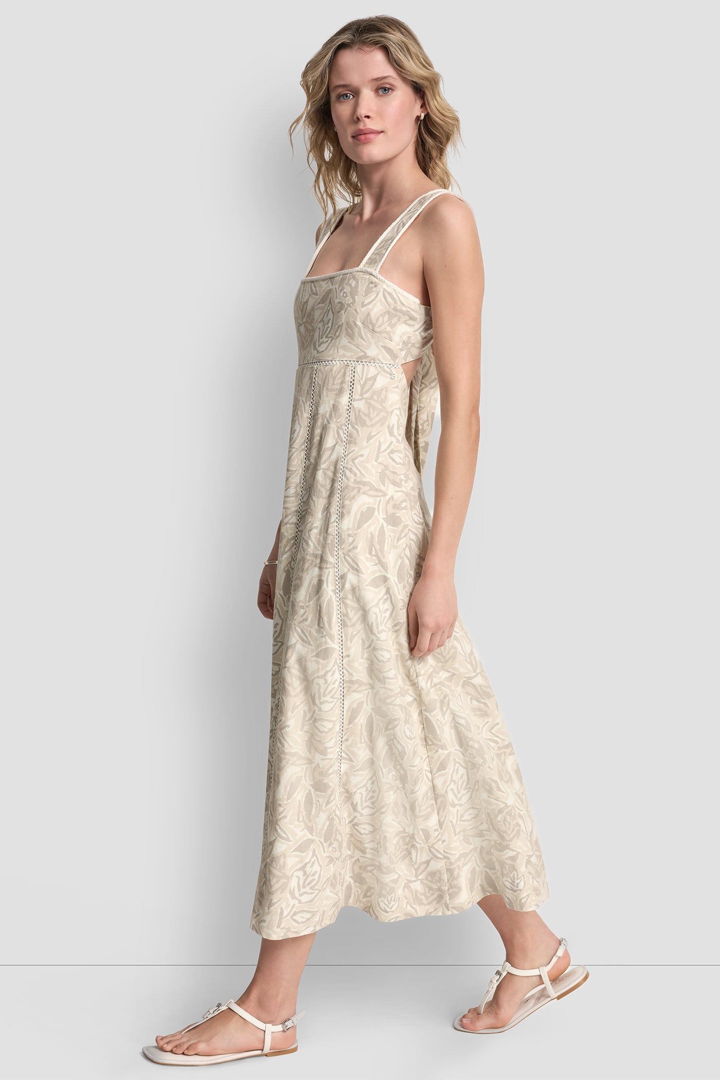 SEAMED TANK DRESS WITH TIE BACK VIEW 5 | DKNY25