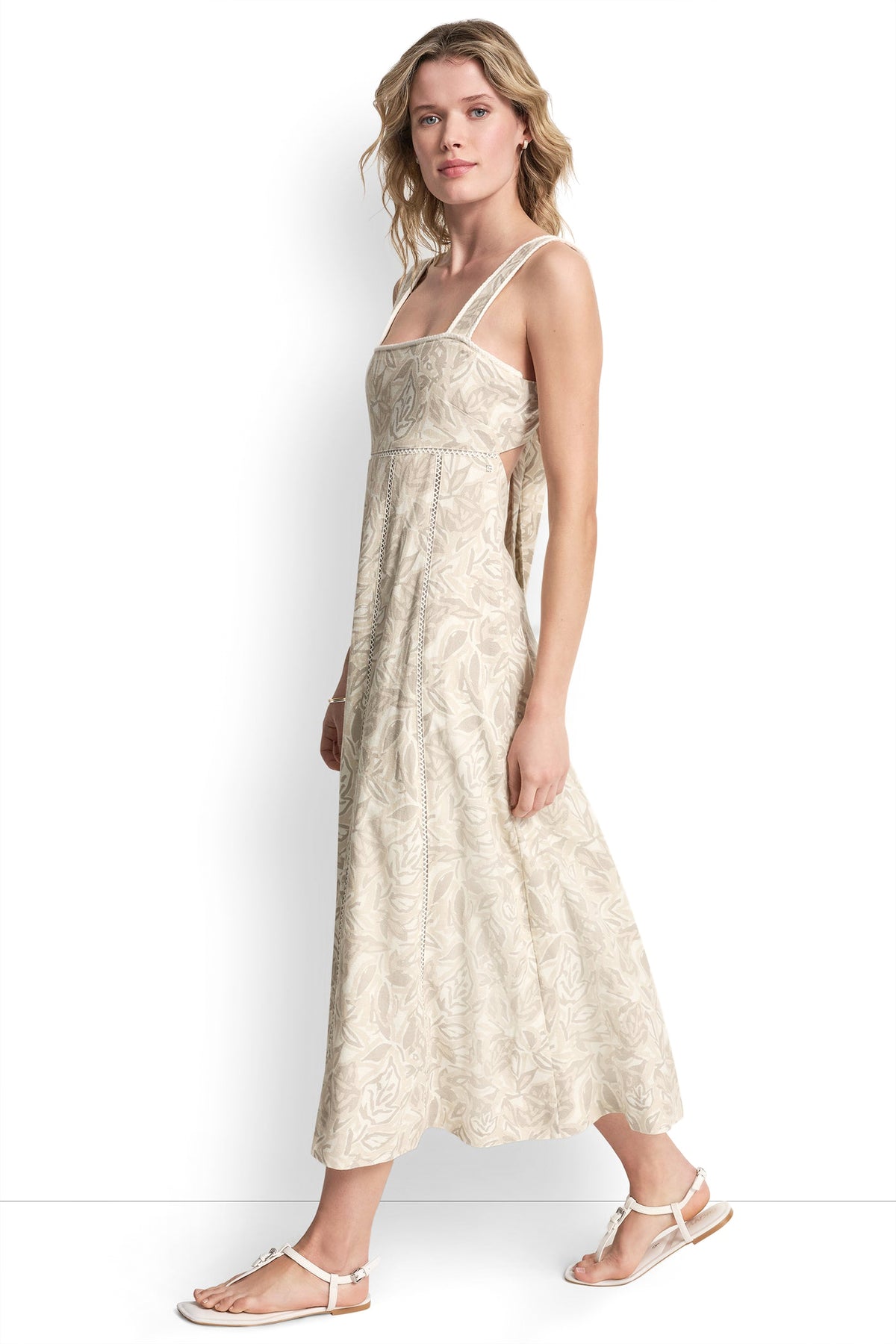 SEAMED TANK DRESS WITH TIE BACK VIEW 2