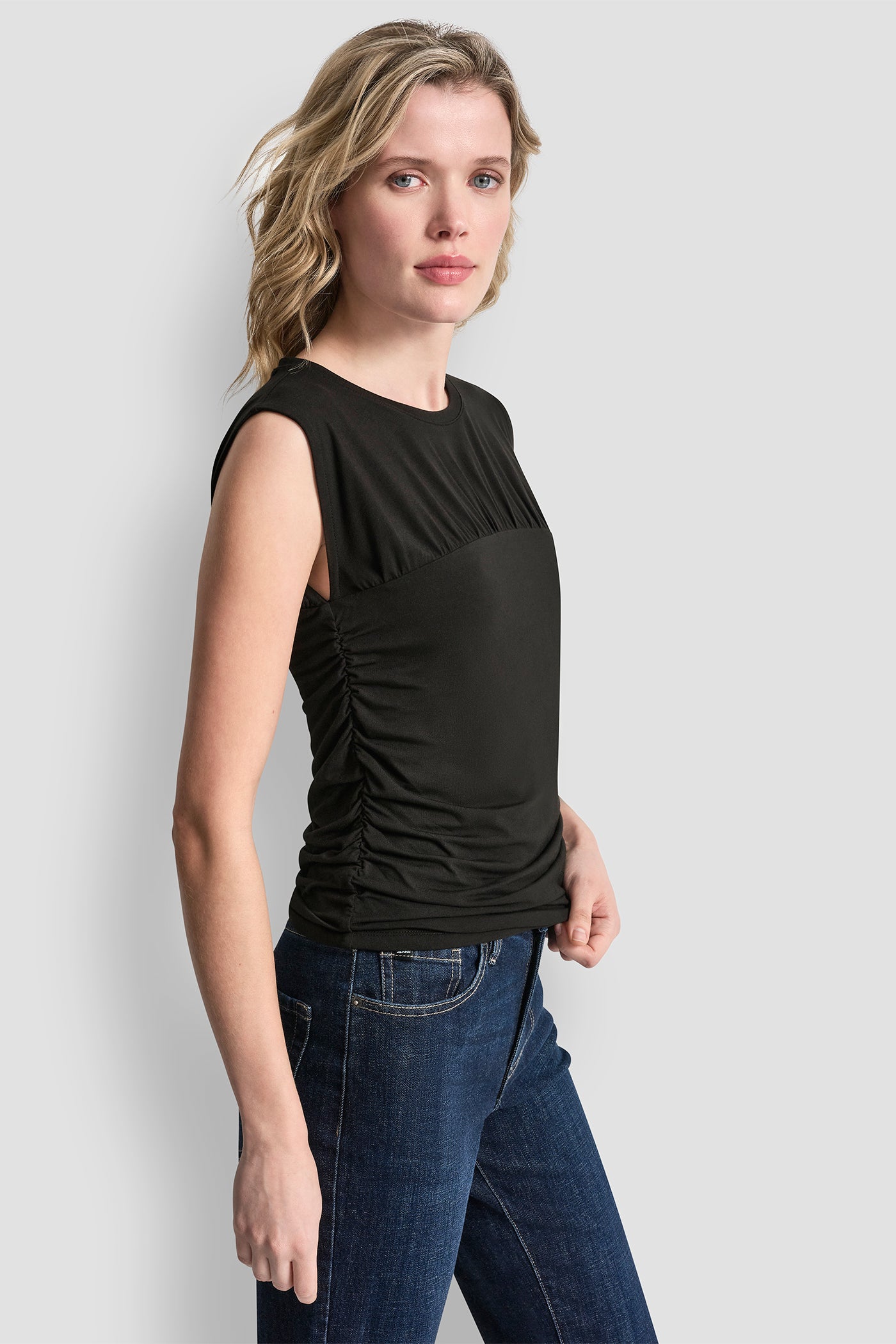 RUCHED BODICE SLEEVLESS TOP VIEW 3 | Clothing