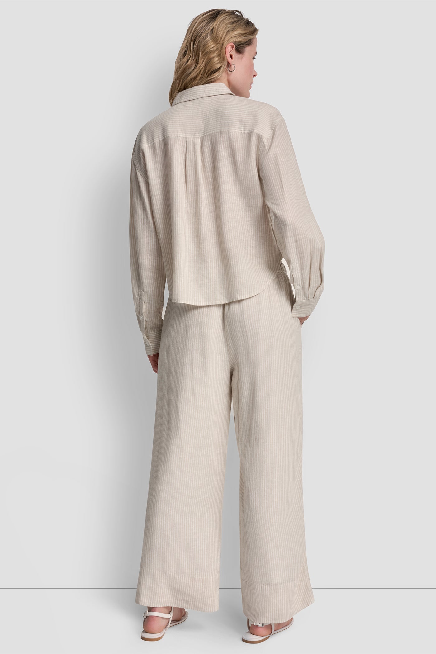 LINEN-BLEND BUTTON FRONT SHIRT VIEW 5 | New Arrivals