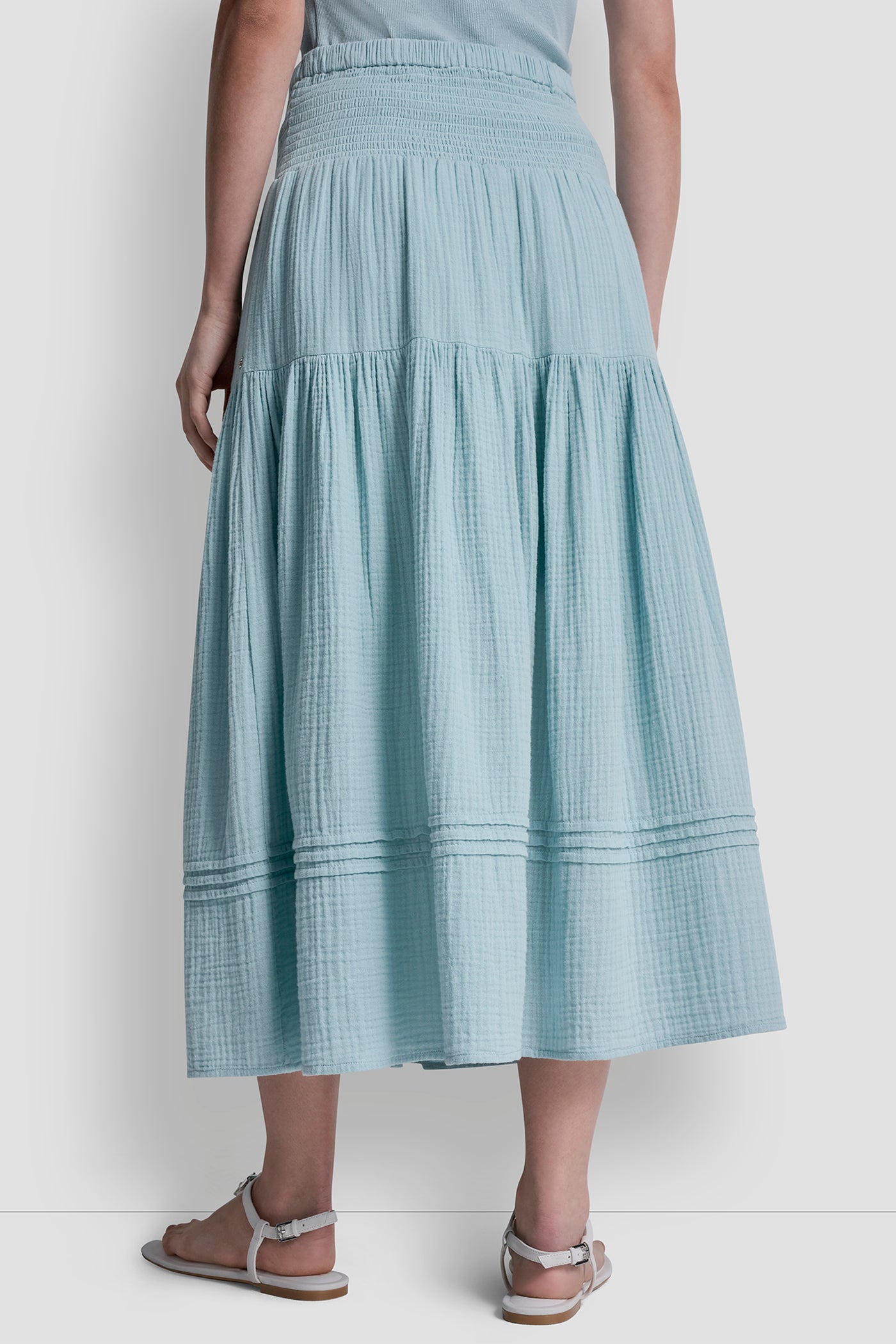 SMOCKED WAIST MAXI TIERED SKIRT VIEW 4 | Clothing