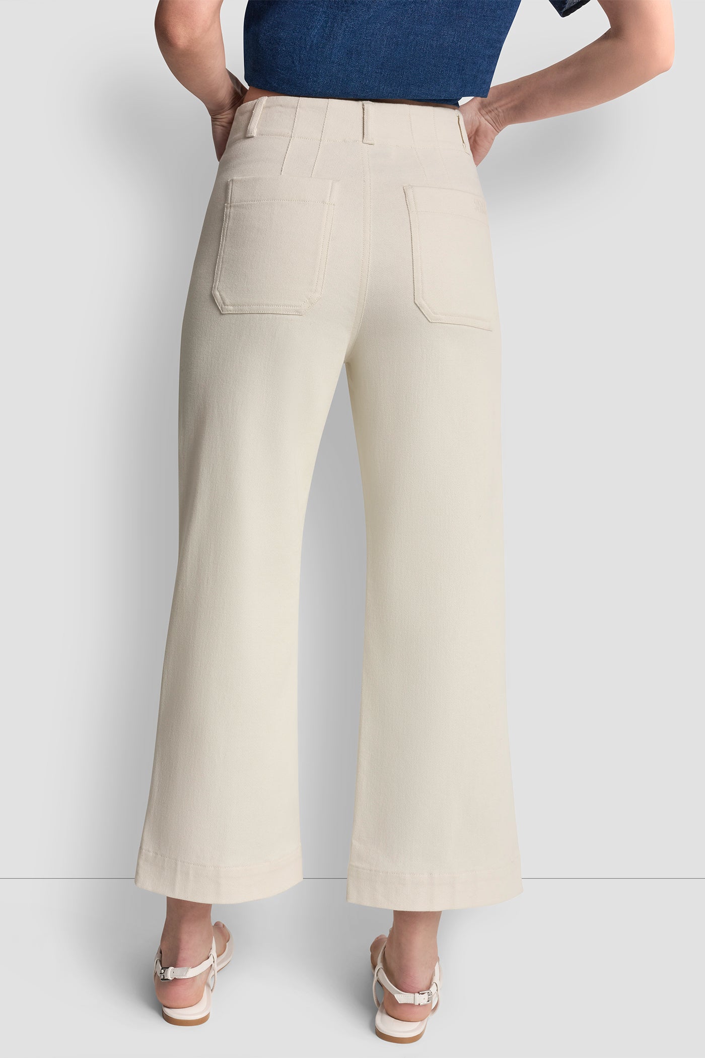 Eggnog HIGH-RISE CROPPED WIDE LEG PANTS, BACK VIEW | NEW NEUTRALS