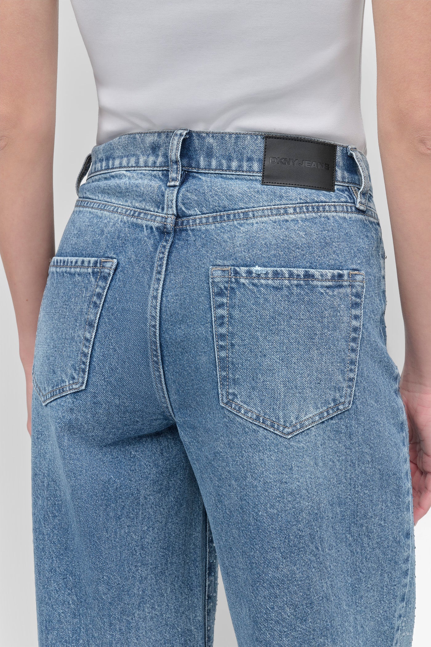 HIGH Rise Length WIDE LEG WITH RHINESTONE EMBELLISHMENT VIEW 5 | Pants & Denim