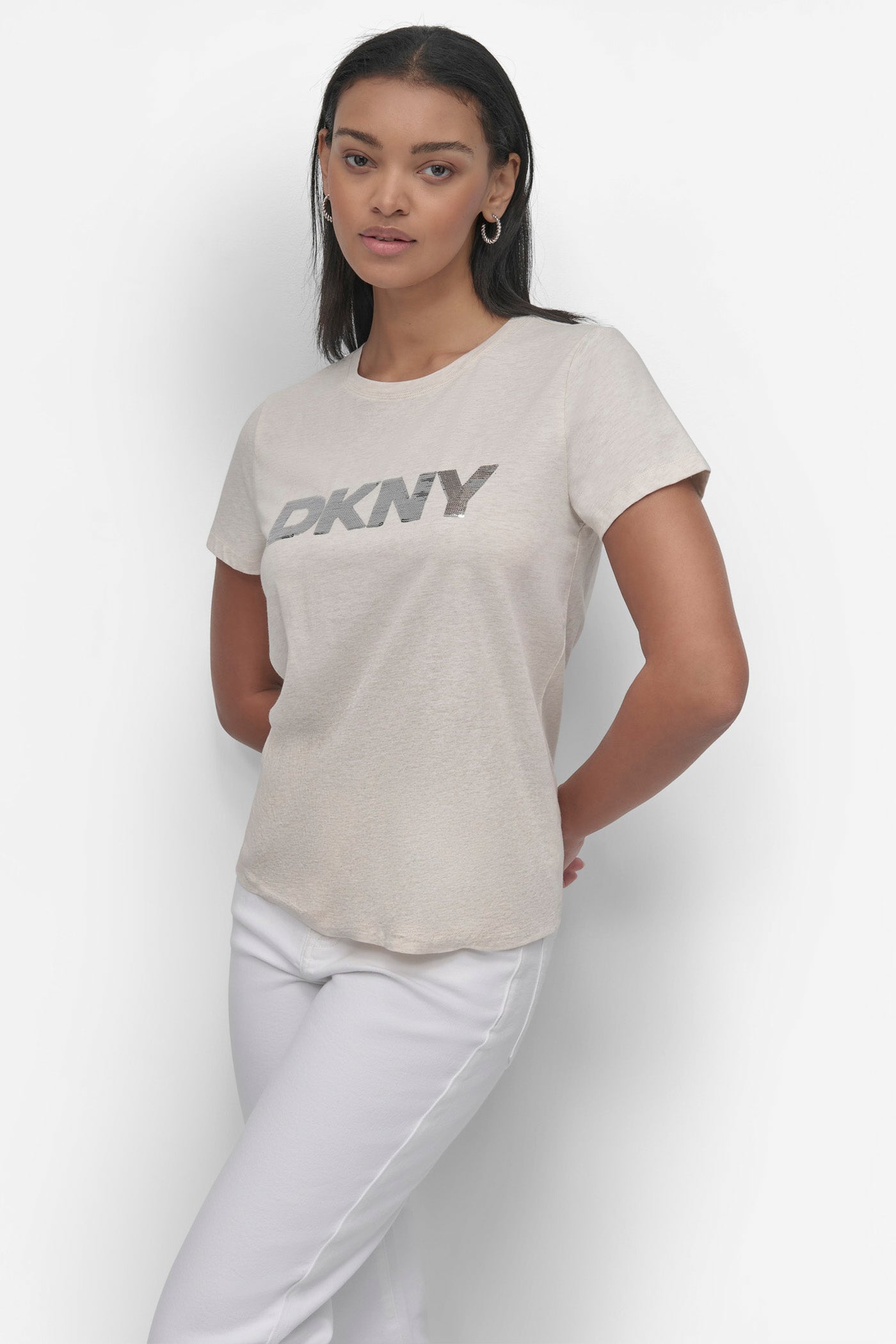 SEQUIN LOGO CREW NECK TEE VIEW 5