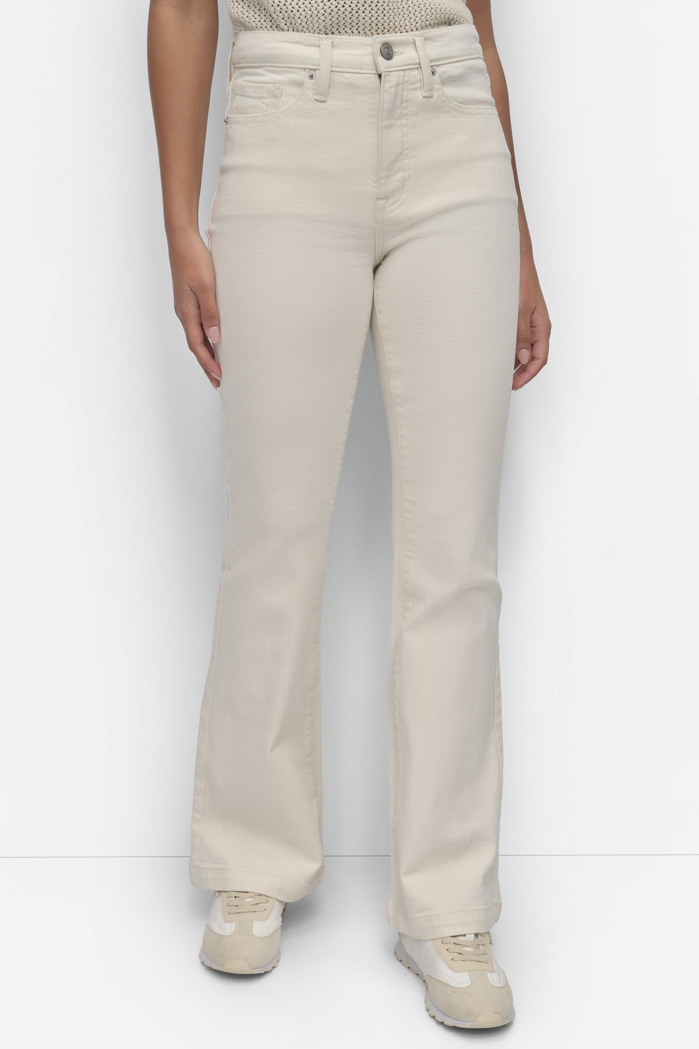 ECRU HIGH Rise Length FLARE, FRONT VIEW | Denim Destination
