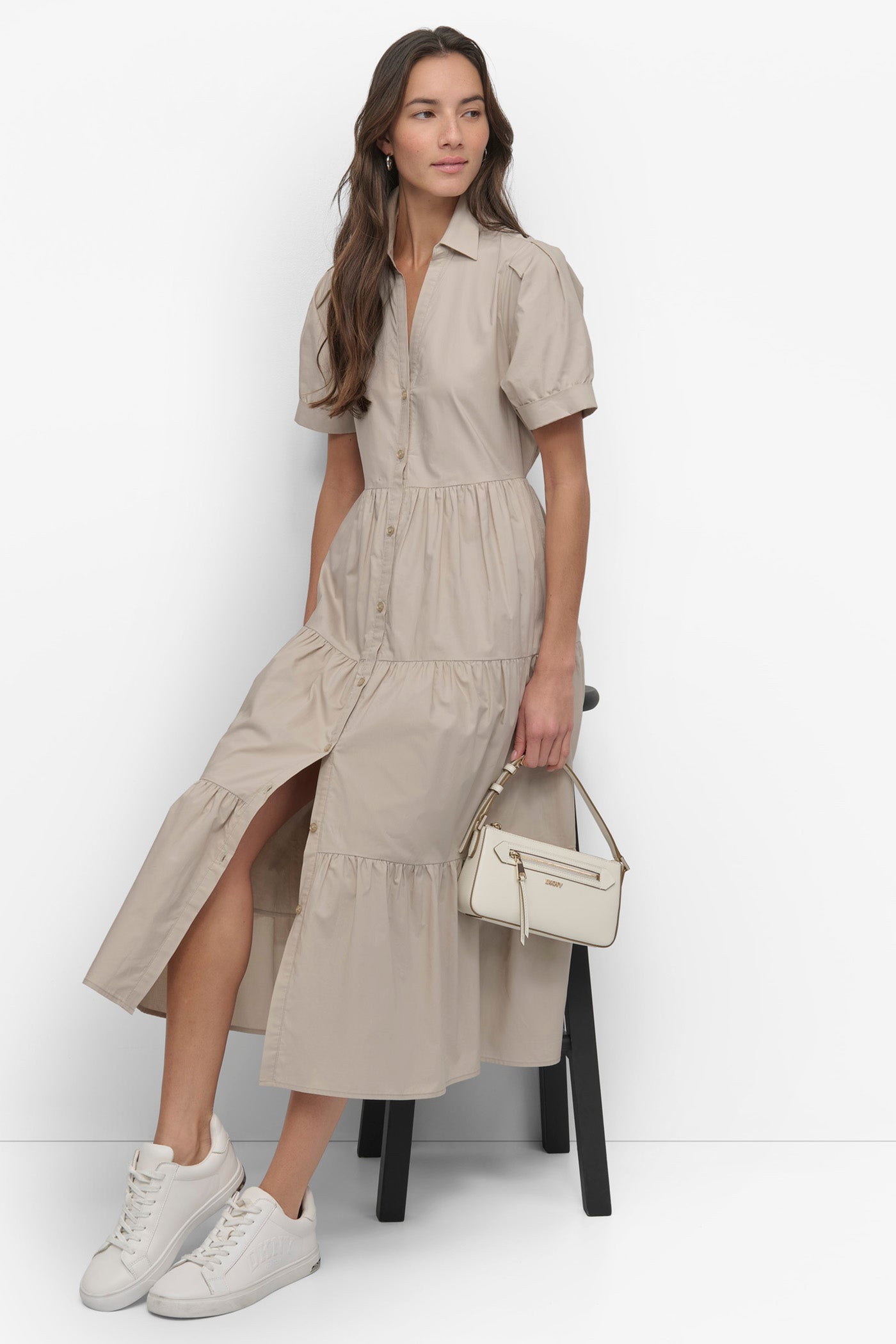 TIERED MIDI SHIRT DRESS VIEW 8 | SALE DRESSES