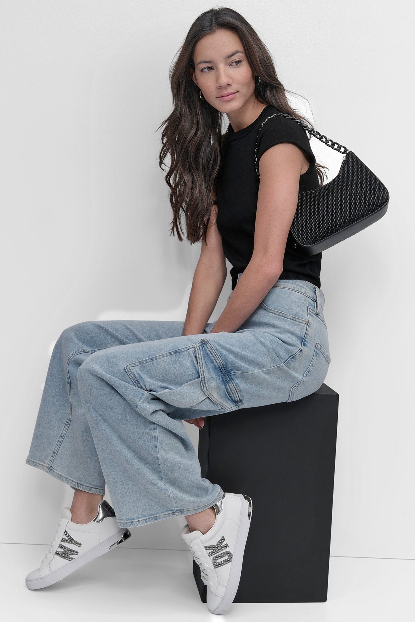 HIGH Rise Length WIDE LEG CARGO VIEW 8 | Denim Destination