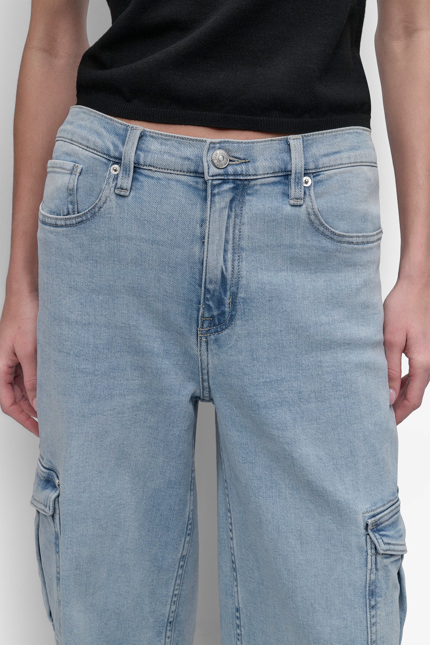 HIGH Rise Length WIDE LEG CARGO VIEW 6 | Denim Destination