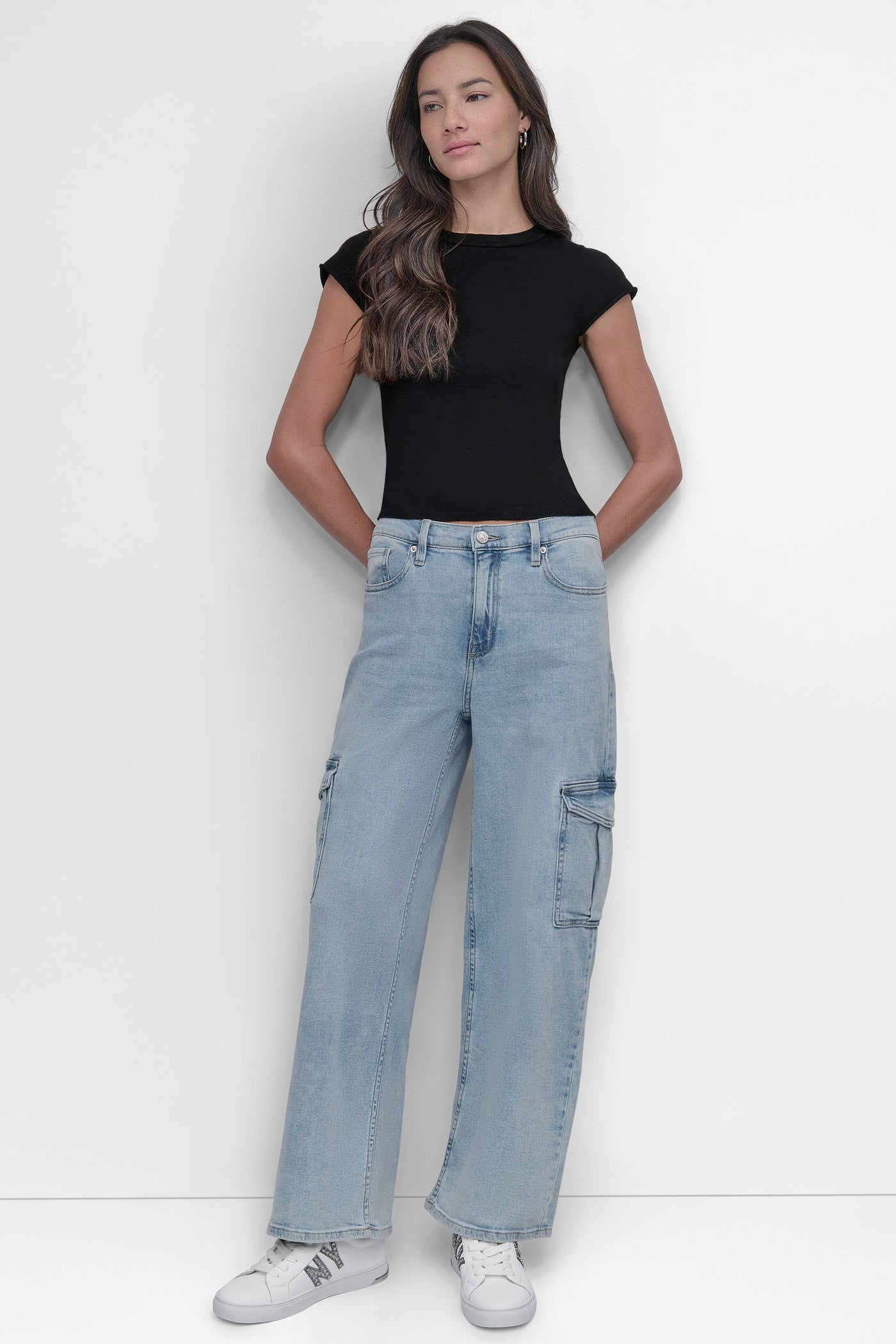 HIGH Rise Length WIDE LEG CARGO VIEW 7 | Denim Destination