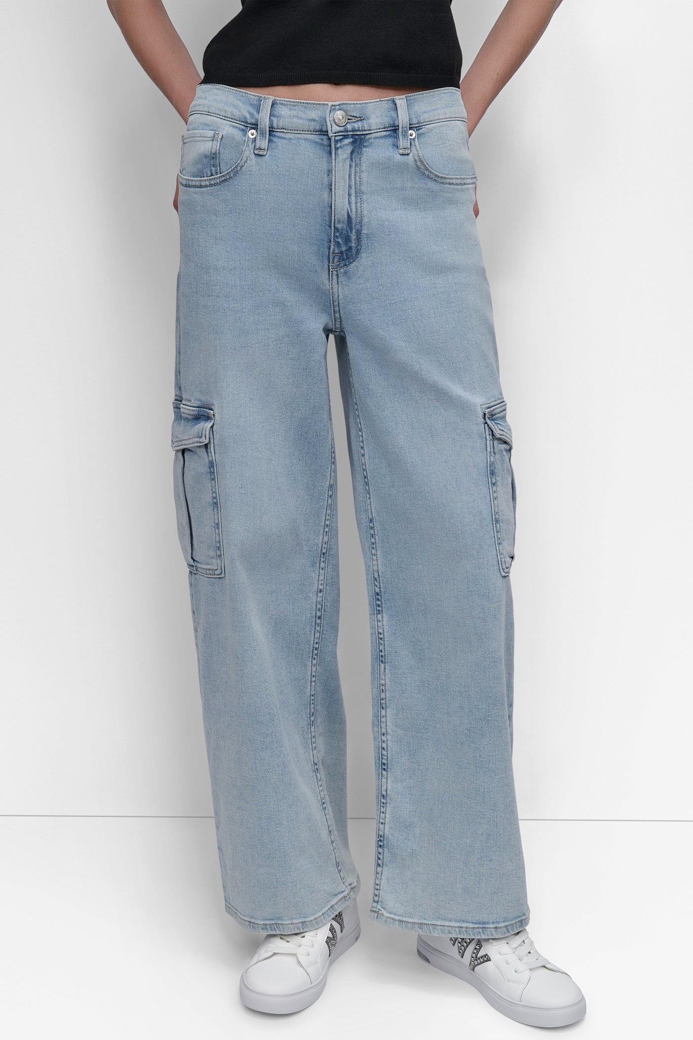 UNION SQUARE HIGH Rise Length WIDE LEG CARGO, VIEW 1 | Denim Destination