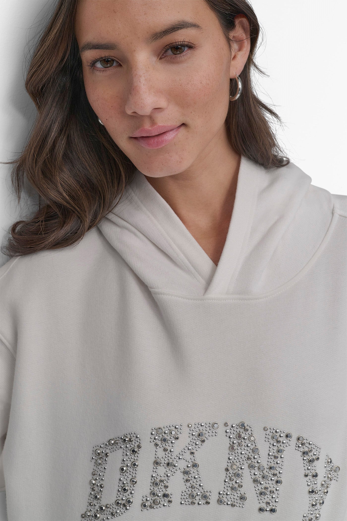 DKNY ARCHED DOME STUD SWEATSHIRT VIEW 5 | SALE TOPS AND SWEATERS