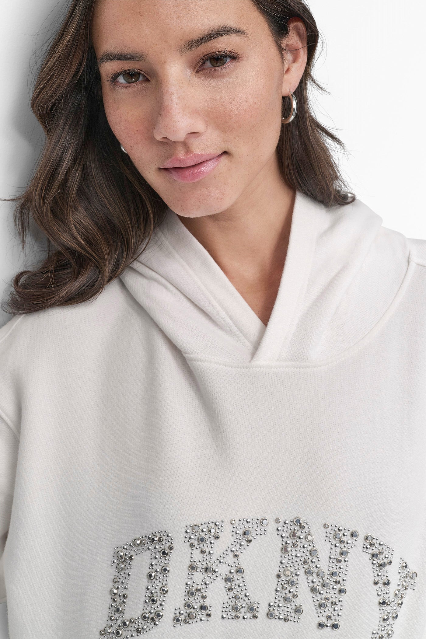 DKNY ARCHED DOME STUD SWEATSHIRT VIEW 3