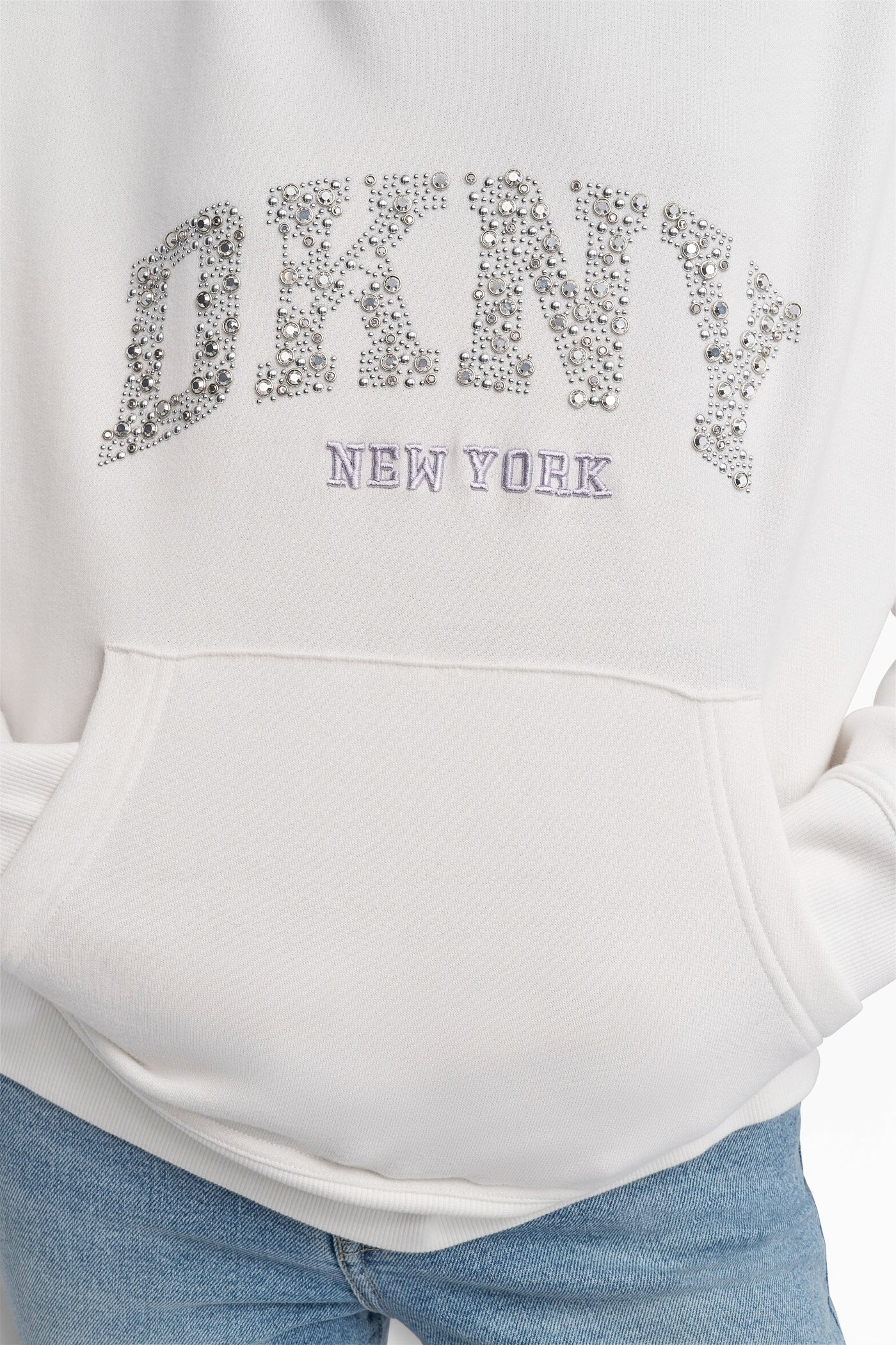 DKNY ARCHED DOME STUD SWEATSHIRT VIEW 4