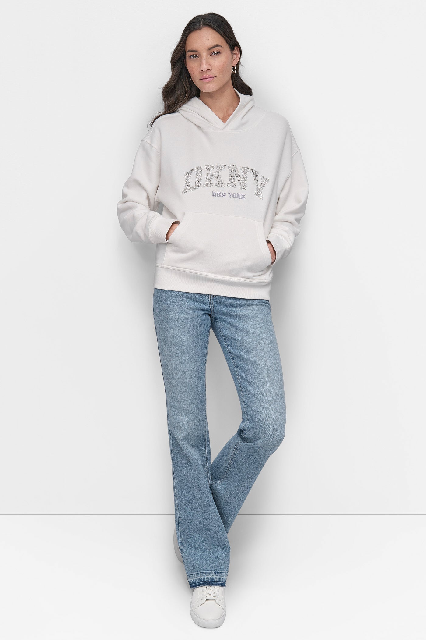 DKNY ARCHED DOME STUD SWEATSHIRT VIEW 5