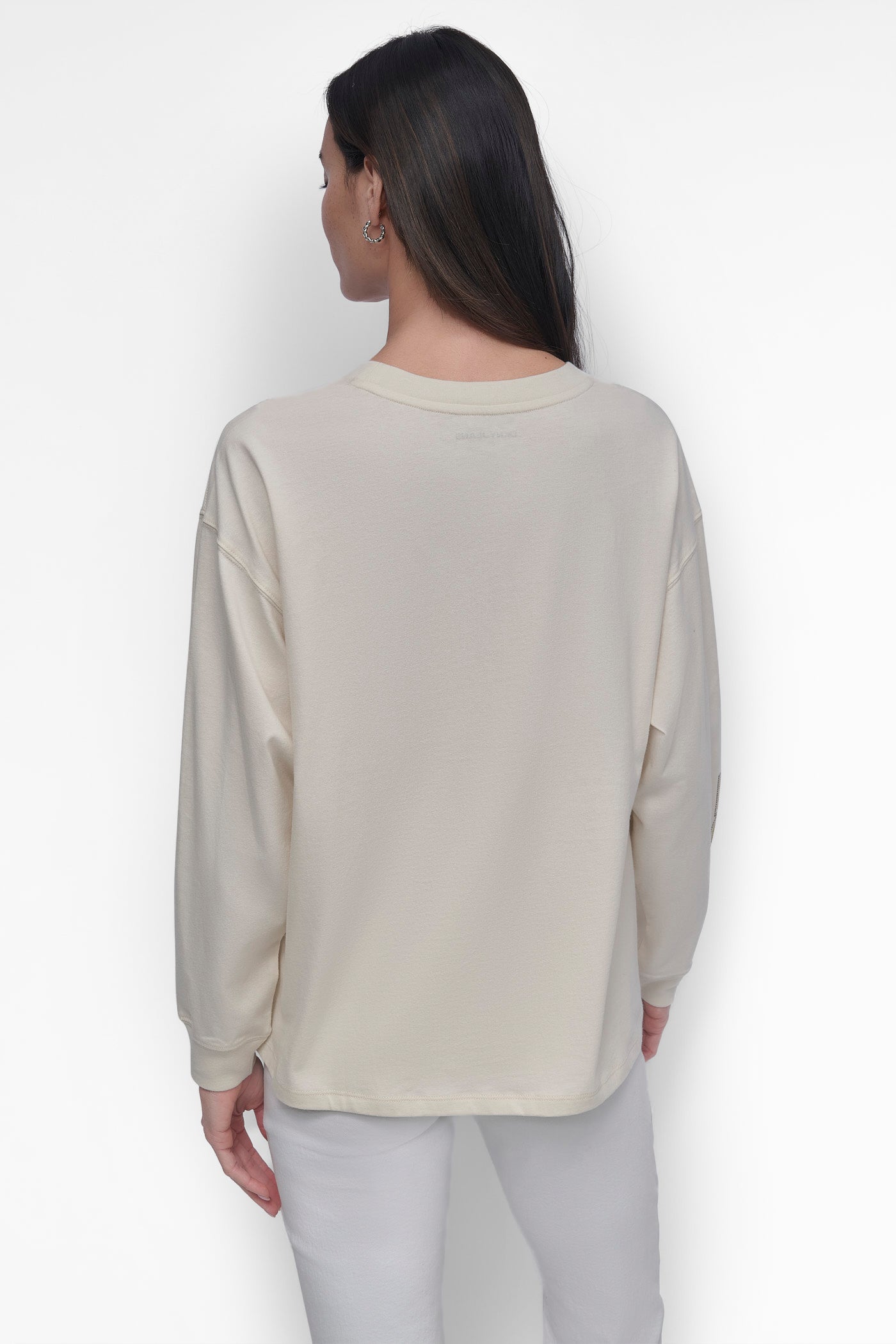 Eggnog/Vintage Khaki 89 MULTI COLOR RHINESTONE LOGO LONG SLEEVE TEE, BACK VIEW | Products