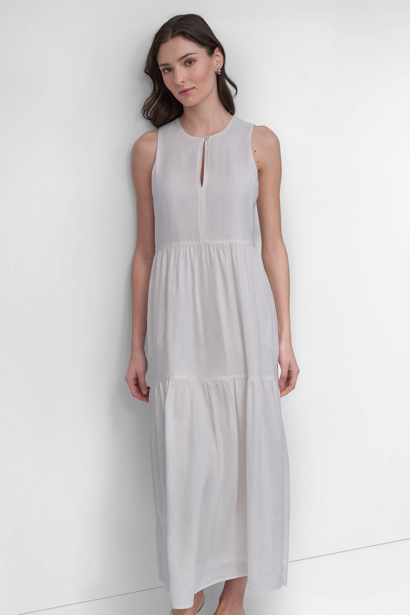 LINEN SLEEVELESS TIERED MAXI VIEW 6 | SALE DRESSES