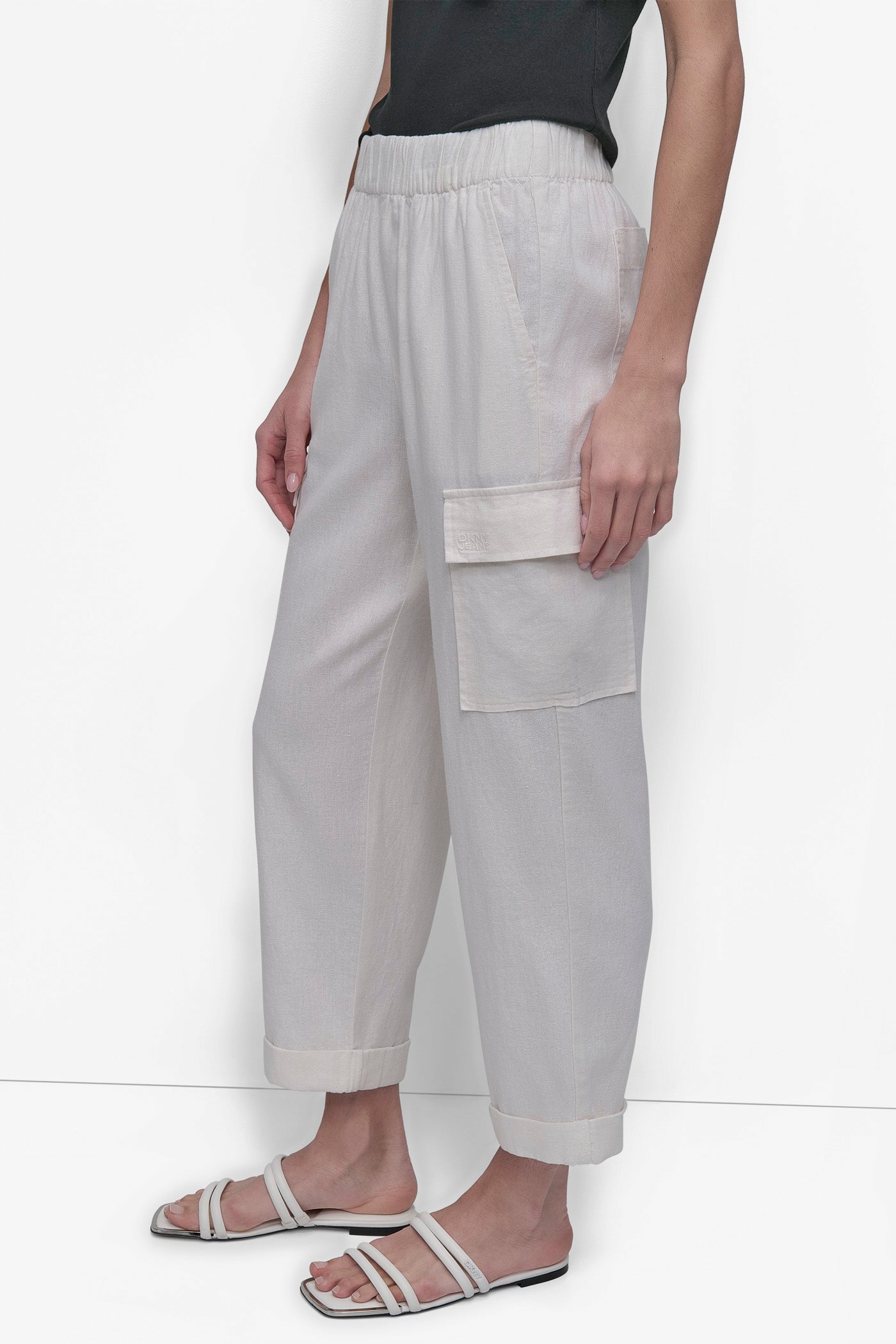 MIDRise Length CARGO PANTS WITH ELASTICATED VIEW 3 | Clothing
