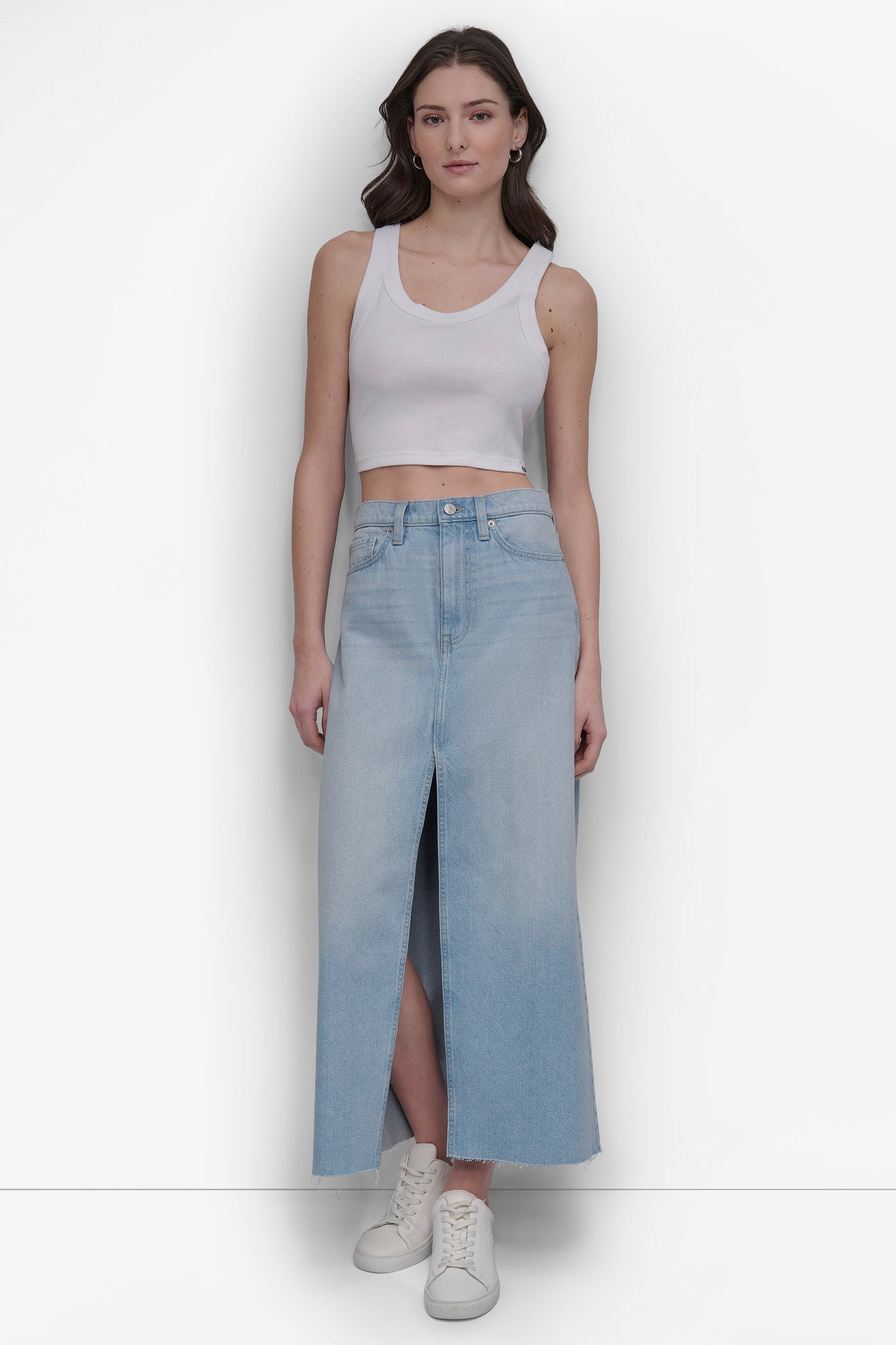 HIGH RISE A-LINE MAXI SKIRT VIEW 7 | Denim Destination
