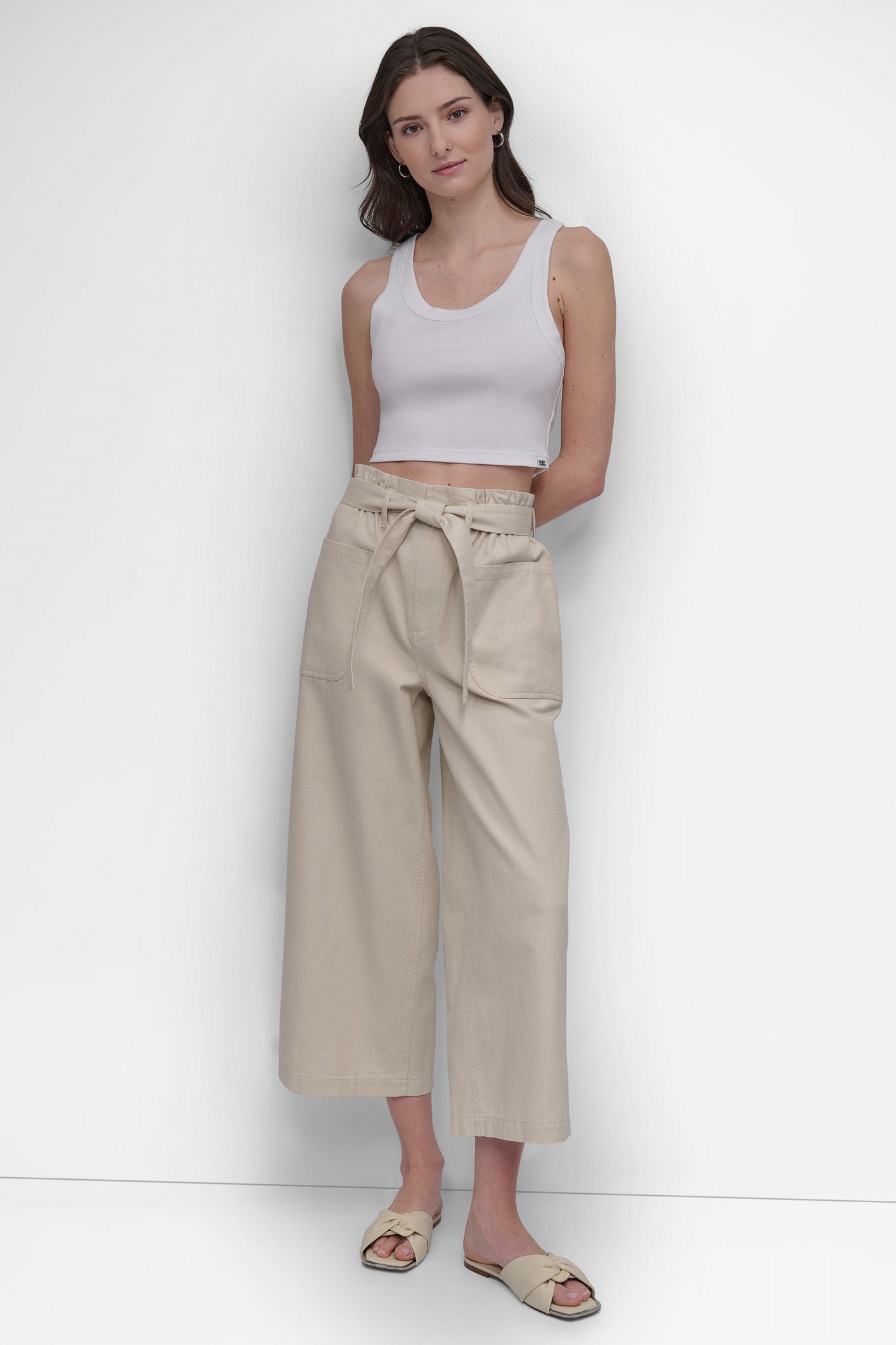 HIGH WAIST PAPER BAG PANT WITH SELF BELT VIEW 5 | Pants & Denim