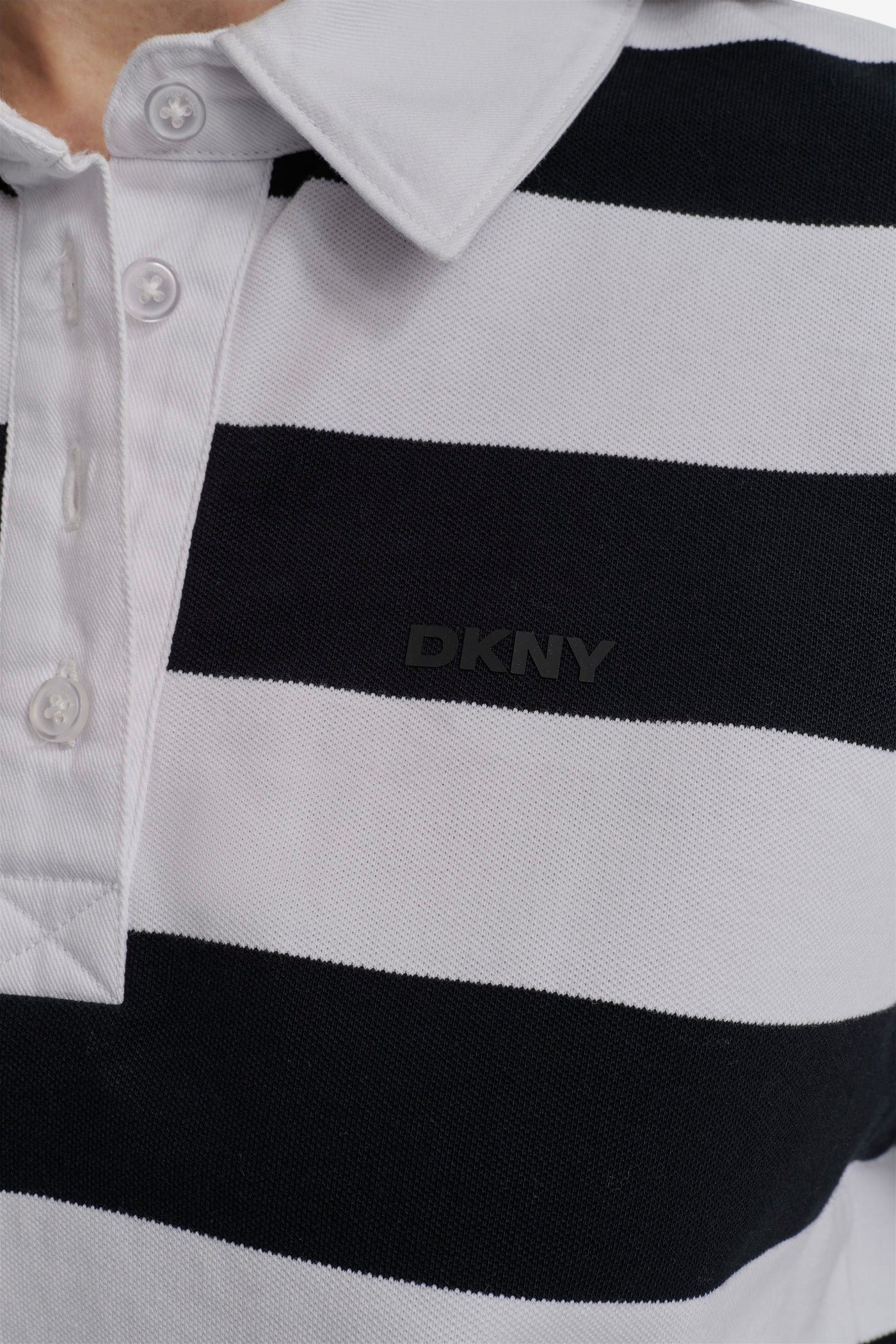 RUGBY STRIPE BOXY POLO WITH WOVEN TWILL COLLAR VIEW 5 | Clothing