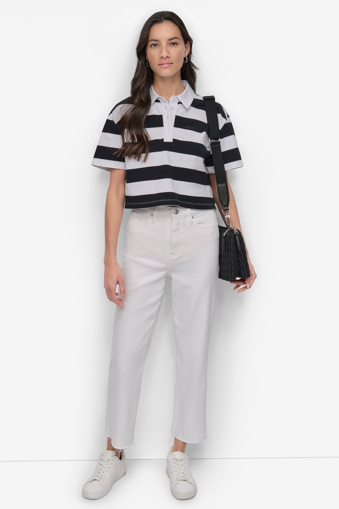 RUGBY STRIPE BOXY POLO WITH WOVEN TWILL COLLAR VIEW 6 | Clothing