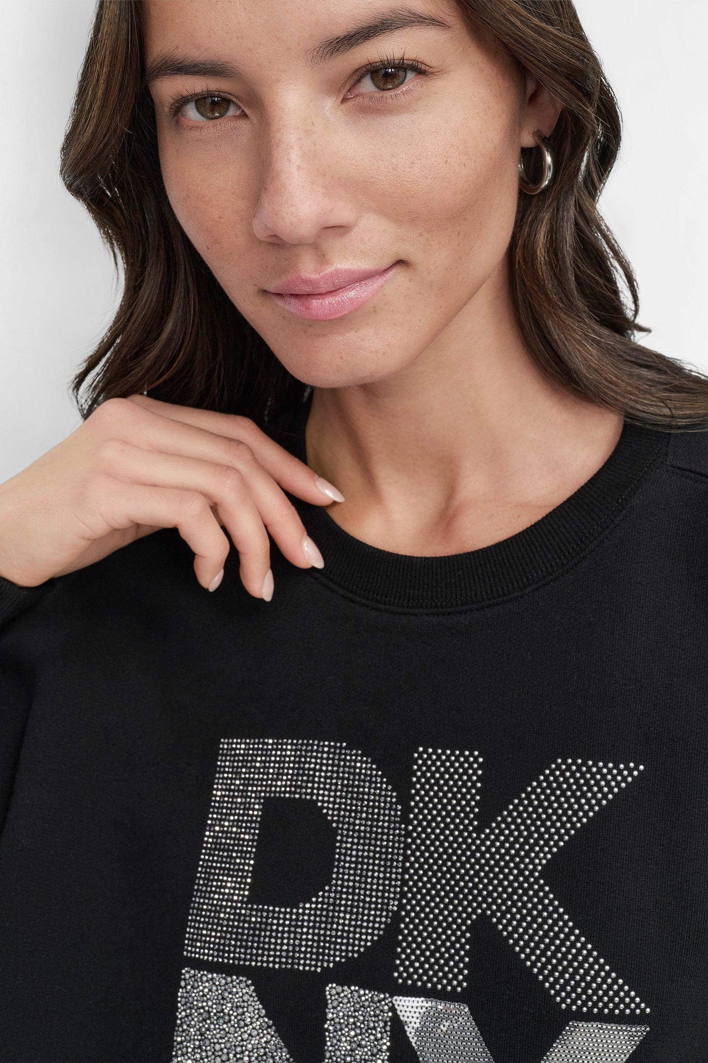 STACKED NY MIXED EMBELLISHED SWEATSHIRT VIEW 4 | DKNY Promo