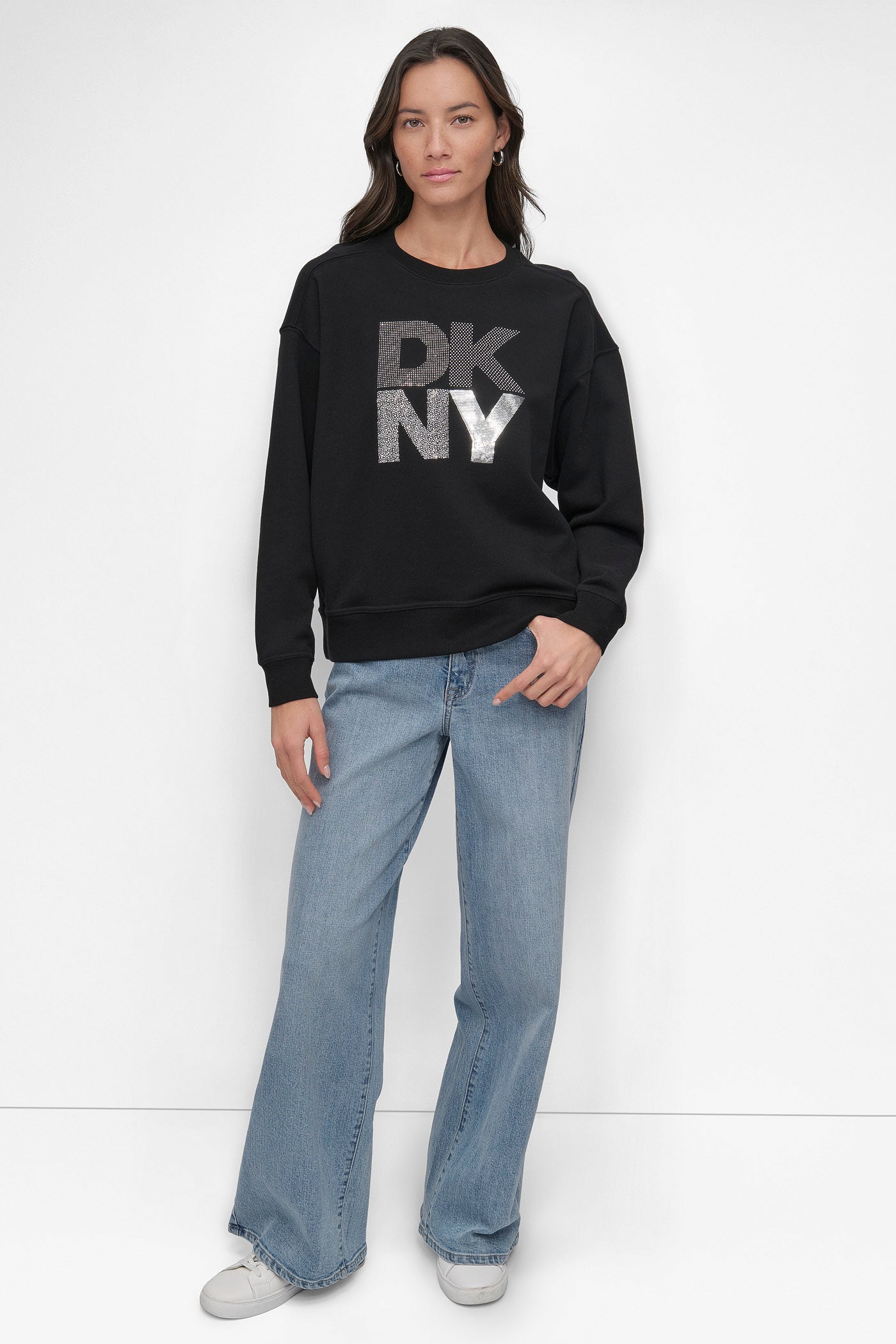 STACKED NY MIXED EMBELLISHED SWEATSHIRT VIEW 6 | DKNY Promo