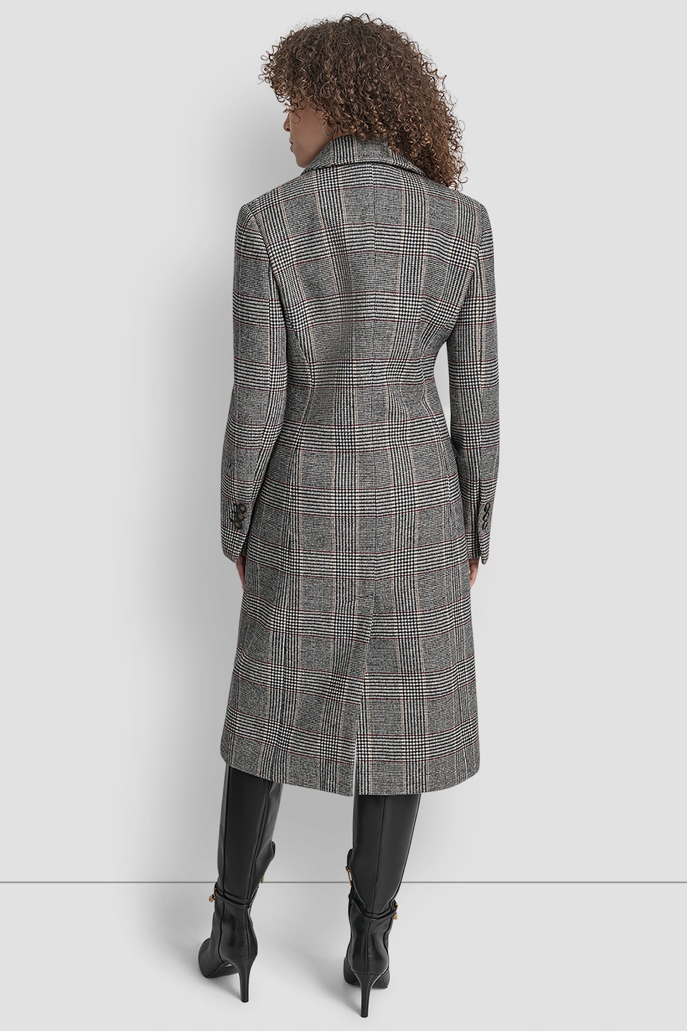 Plaid Combo LONG PLAID JACKET, VIEW 2 | DKNY Promo