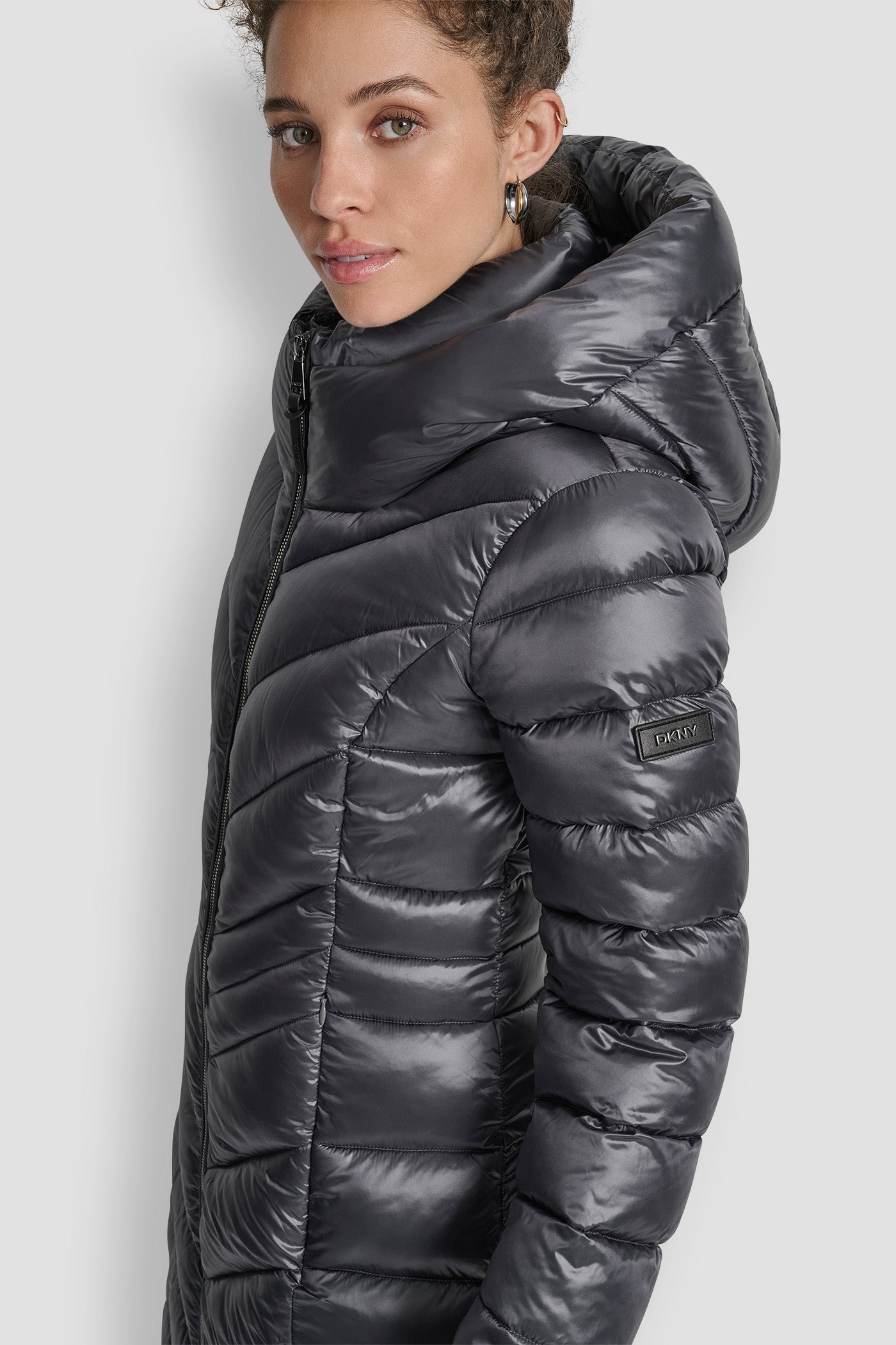 FULL LENGTH HOODED PUFFER VIEW 4 | DKNY Promo
