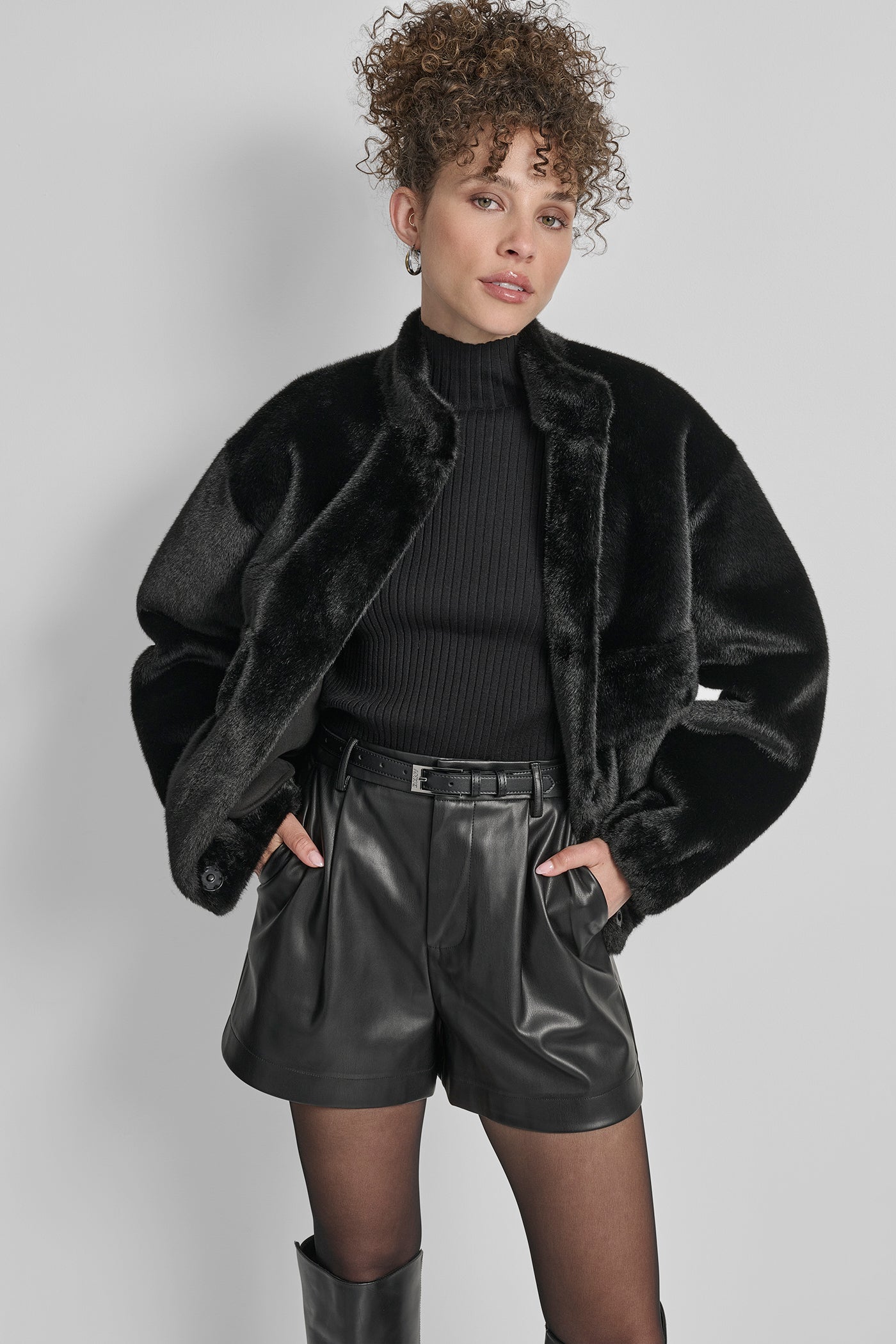FAUX MINK BONDED SHEARLING VIEW 4 | WOMENS COATS & JACKETS