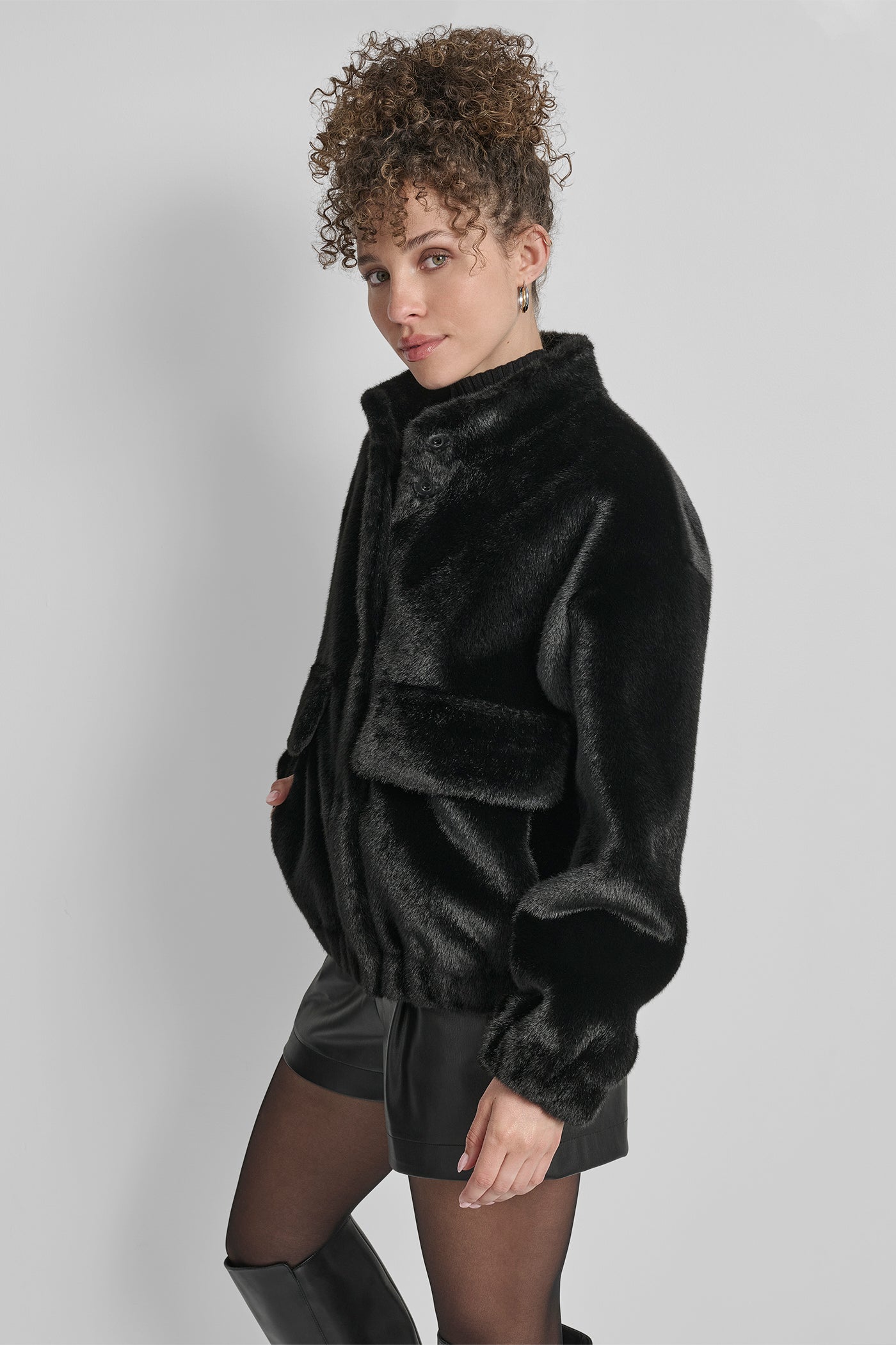 FAUX MINK BONDED SHEARLING VIEW 3 | WOMENS COATS & JACKETS