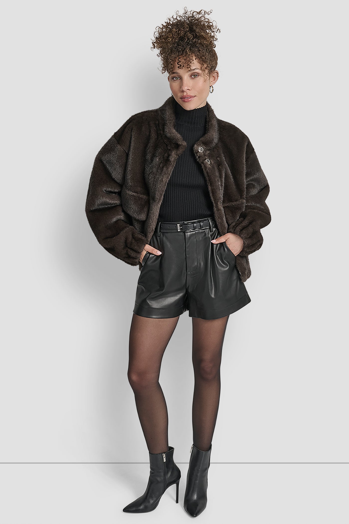 FAUX MINK BONDED SHEARLING VIEW 8 | DKNY Promo