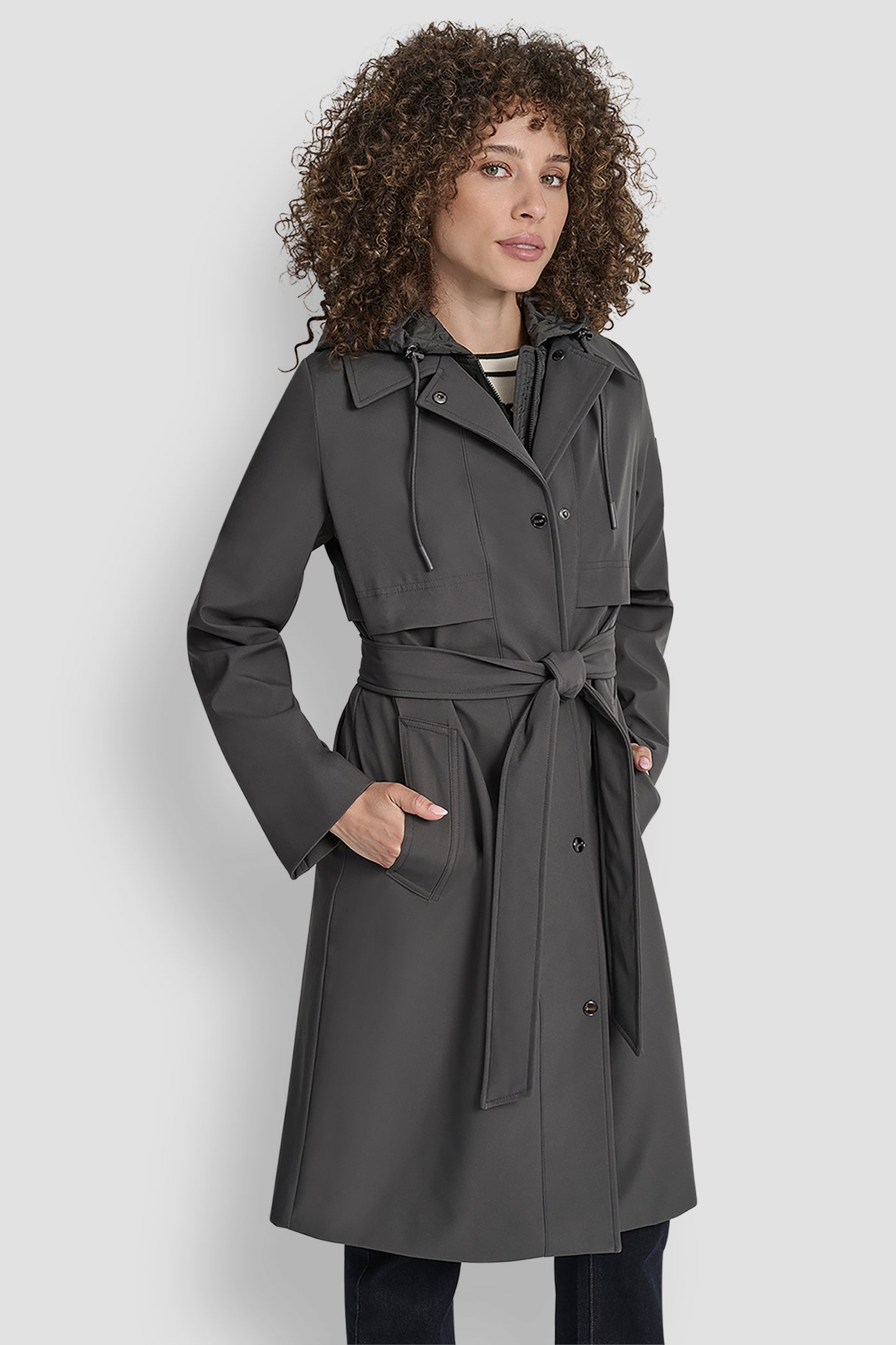 TITAN LONG FLEXTECH COAT WITH QUILTED BIB, FRONT VIEW | New Arrivals