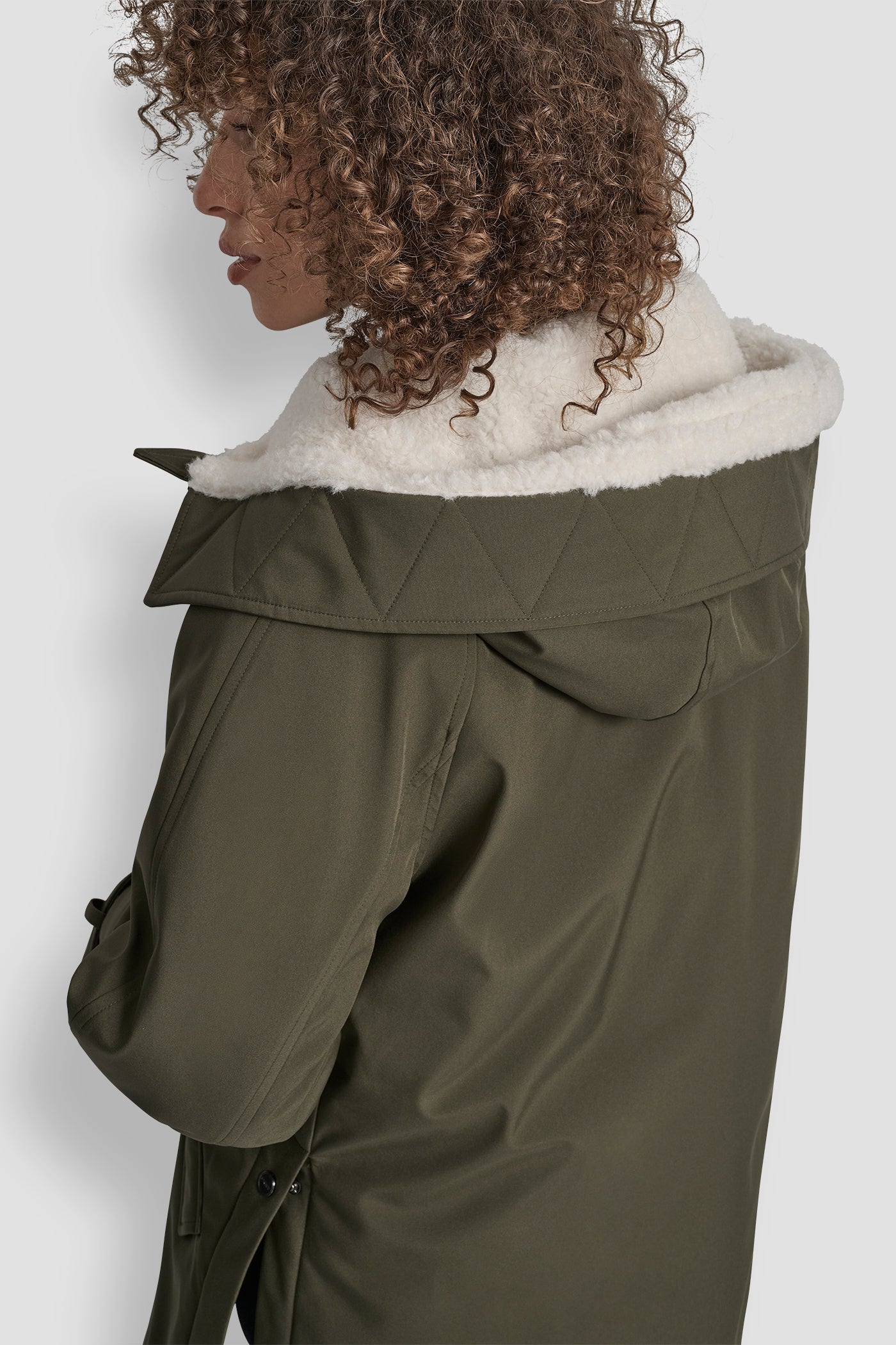 MID LENGTH FLEXTECH COAT WITH FUR HOOD VIEW 5 | Cold Weather Coats