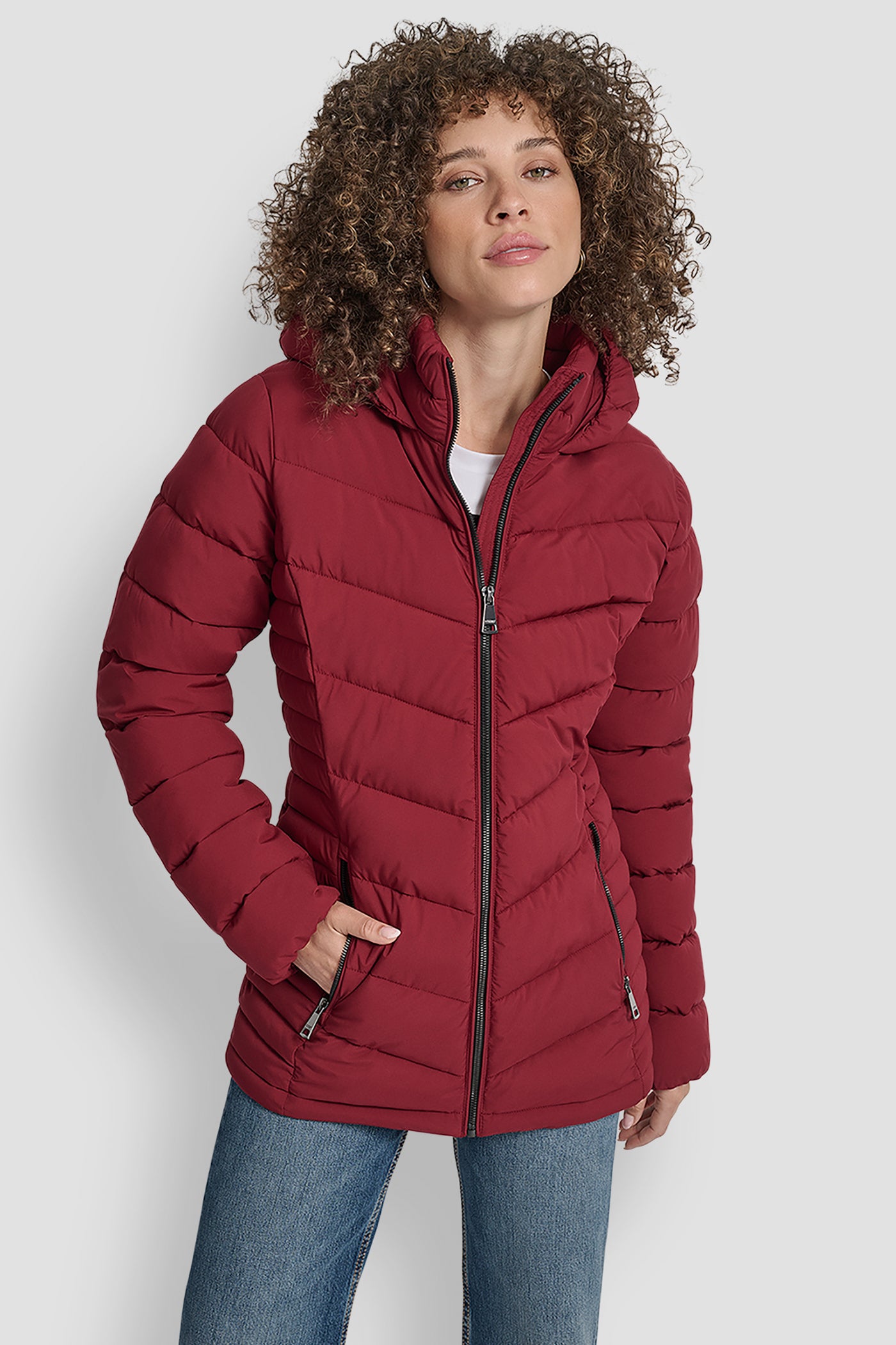 TIBETAN LIGHTWEIGHT PUFFER JACKET, FRONT VIEW | Jackets & Trench Coats