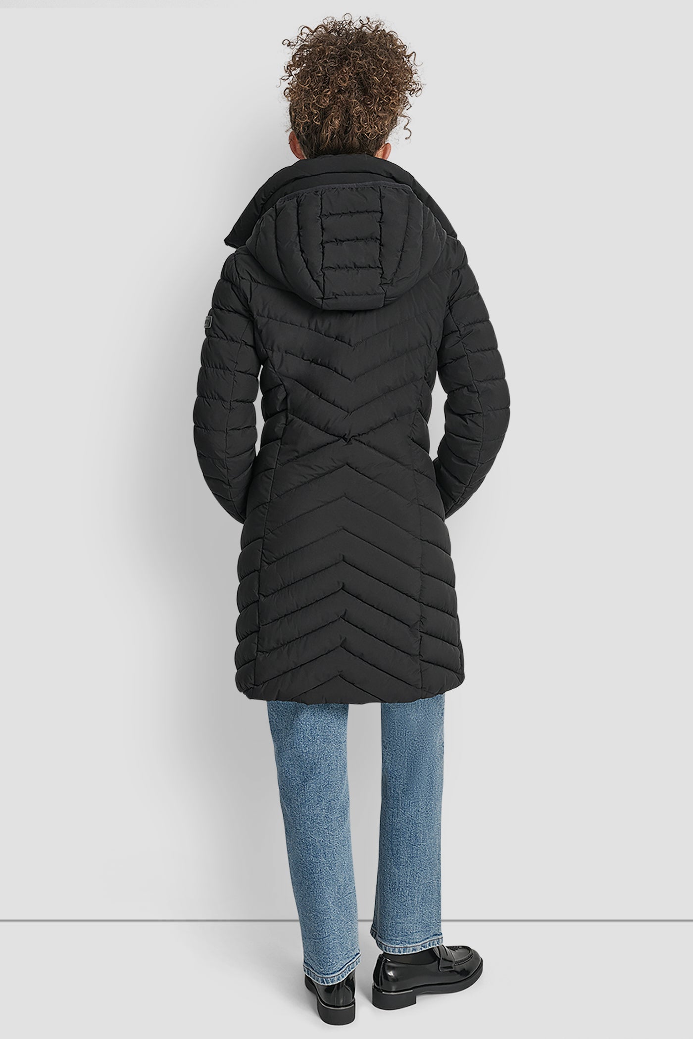 Black LONG PACKABLE VESTIE WALKER, VIEW 2 | New Arrivals
