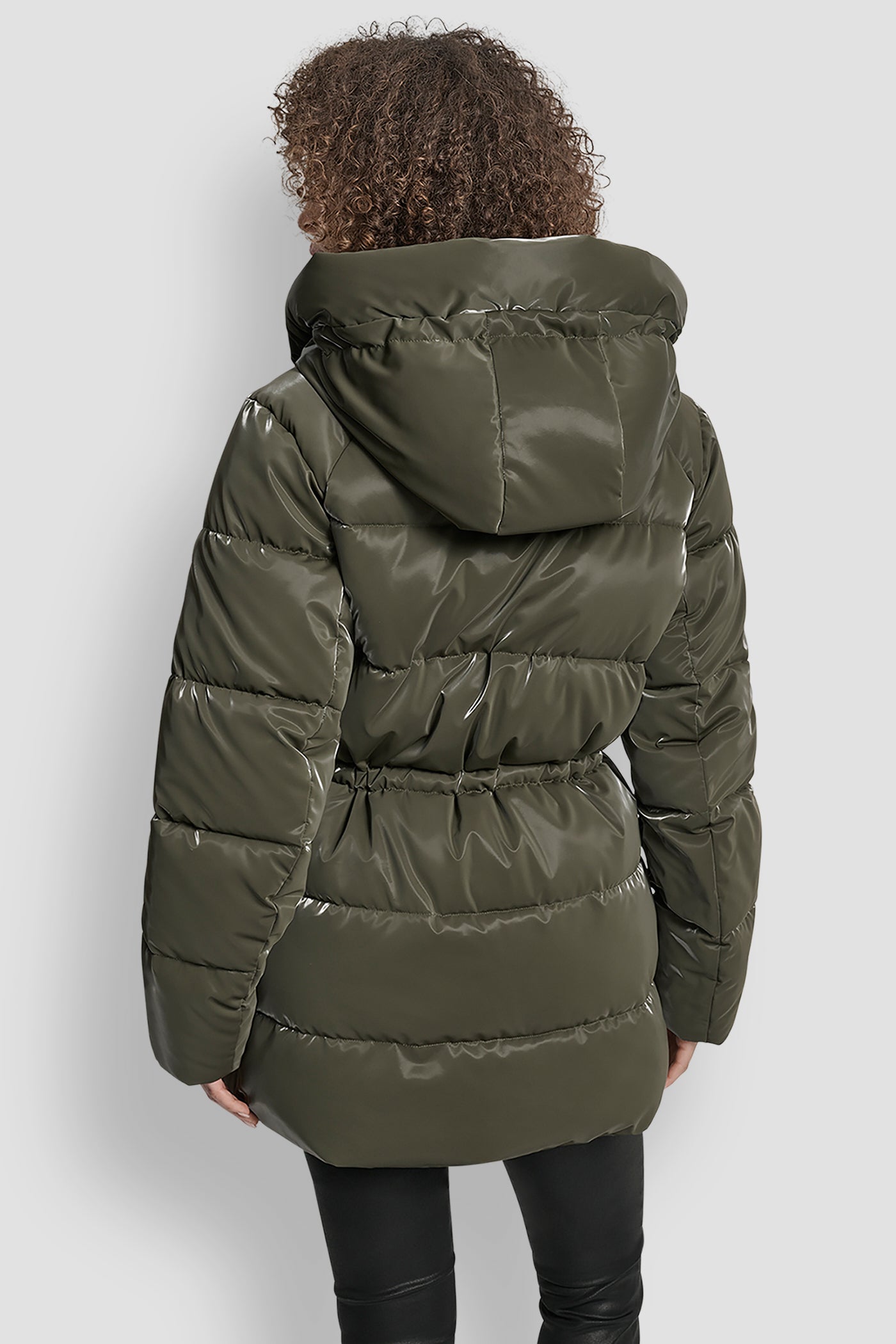 LODEN MID LENGTH LUSH PUFFER JACKET, BACK VIEW | New Arrivals