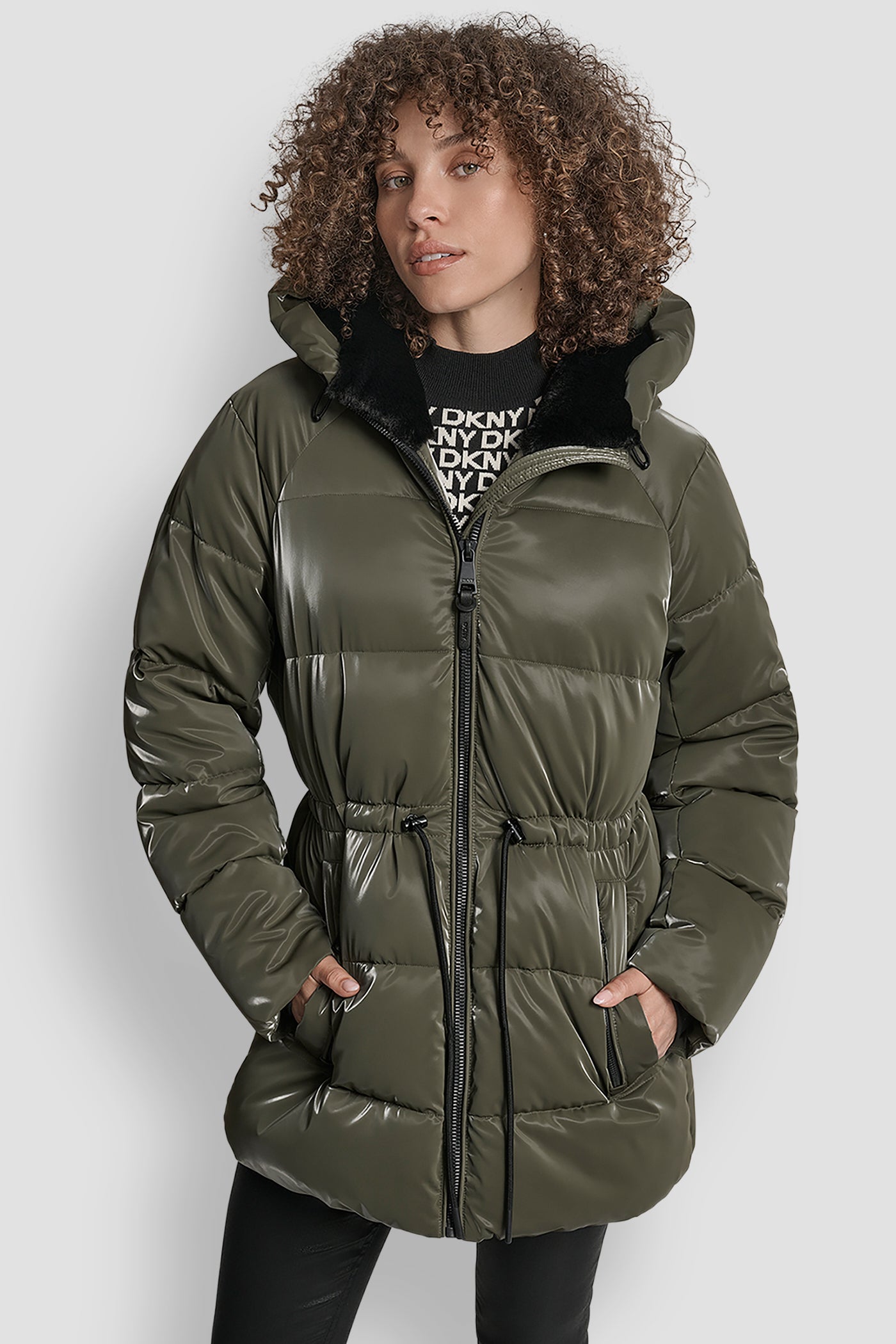 LODEN MID LENGTH LUSH PUFFER JACKET, FRONT VIEW | New Arrivals