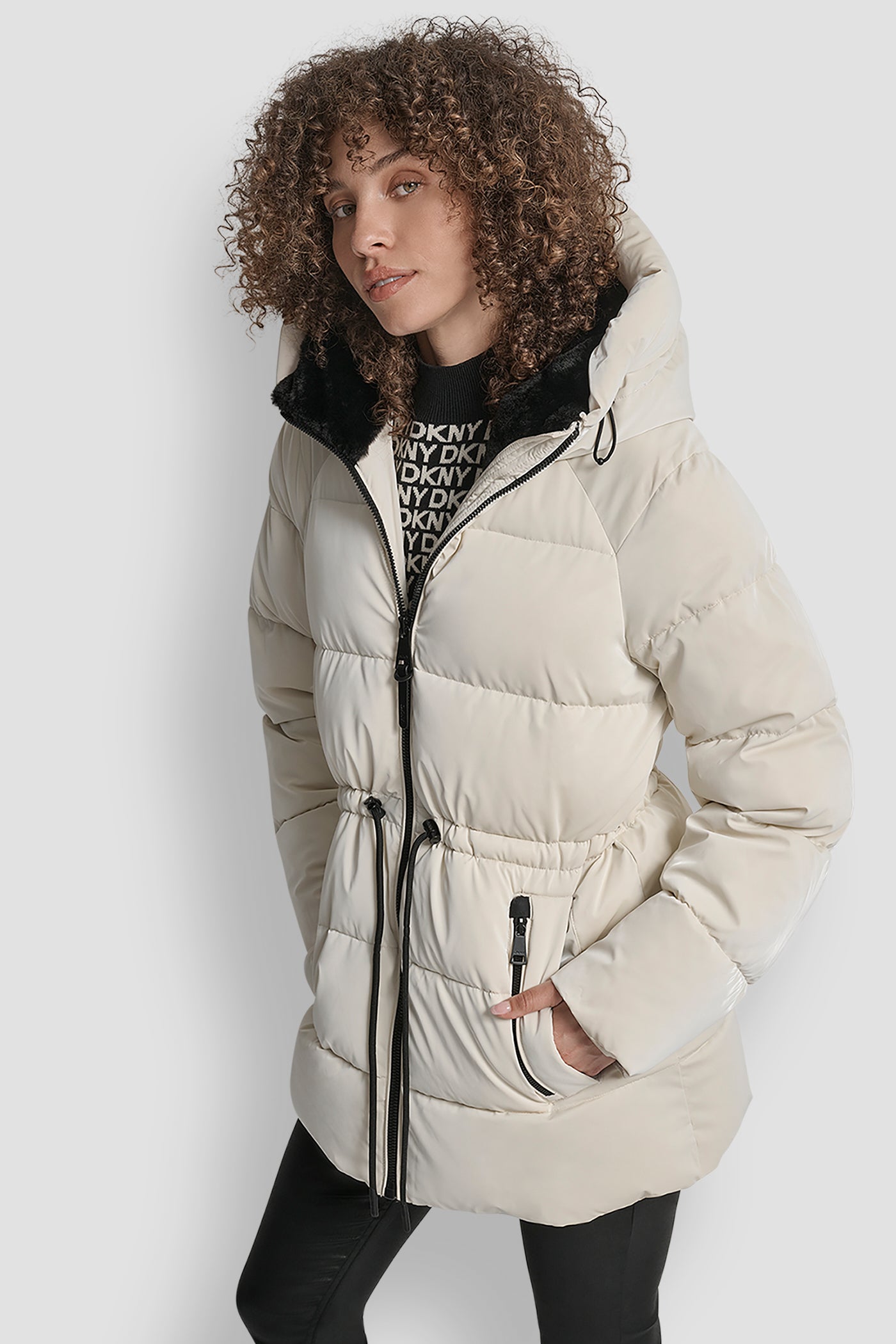 MID LENGTH LUSH PUFFER JACKET VIEW 3 | New Arrivals