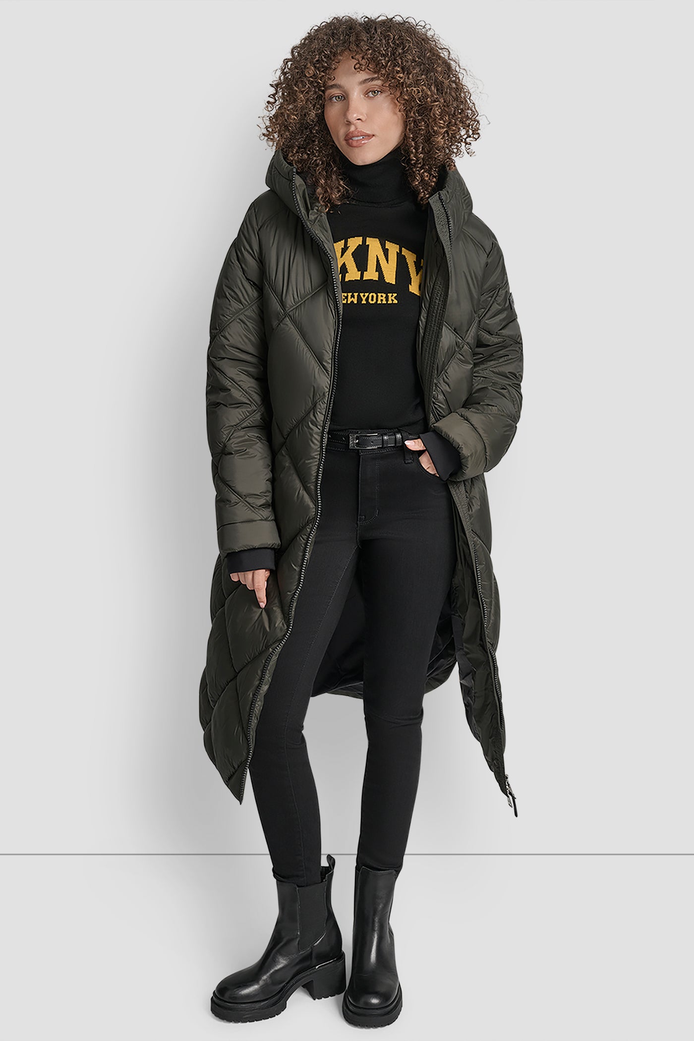 SILKY LONG QUILTED PARKA VIEW 9 | Cold Weather Coats