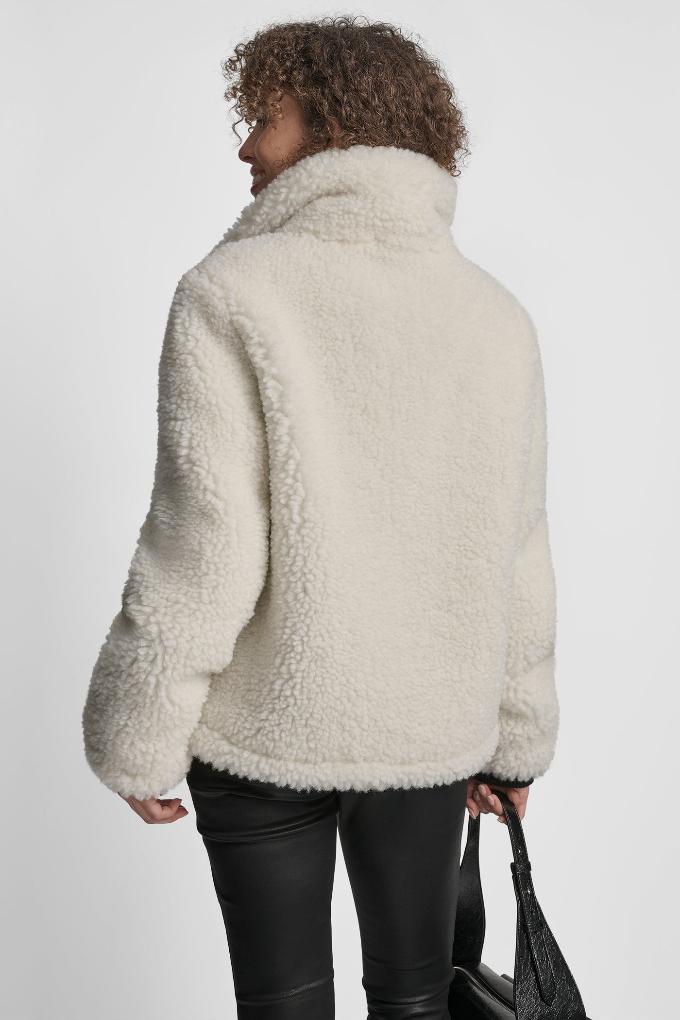 Yellow FAUX FUR BUCKLE DETAIL SHERPA, VIEW 2 | WOMENS COATS & JACKETS