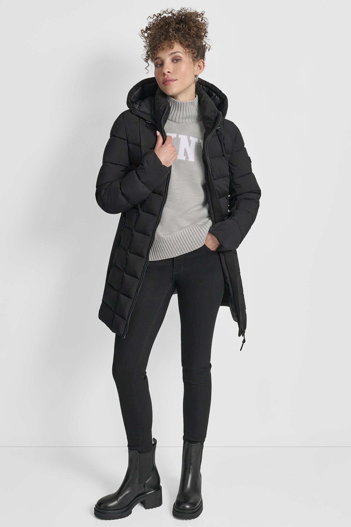 LONG MIX MEDIA JACKET WITH HOOD VIEW 7 | New Arrivals