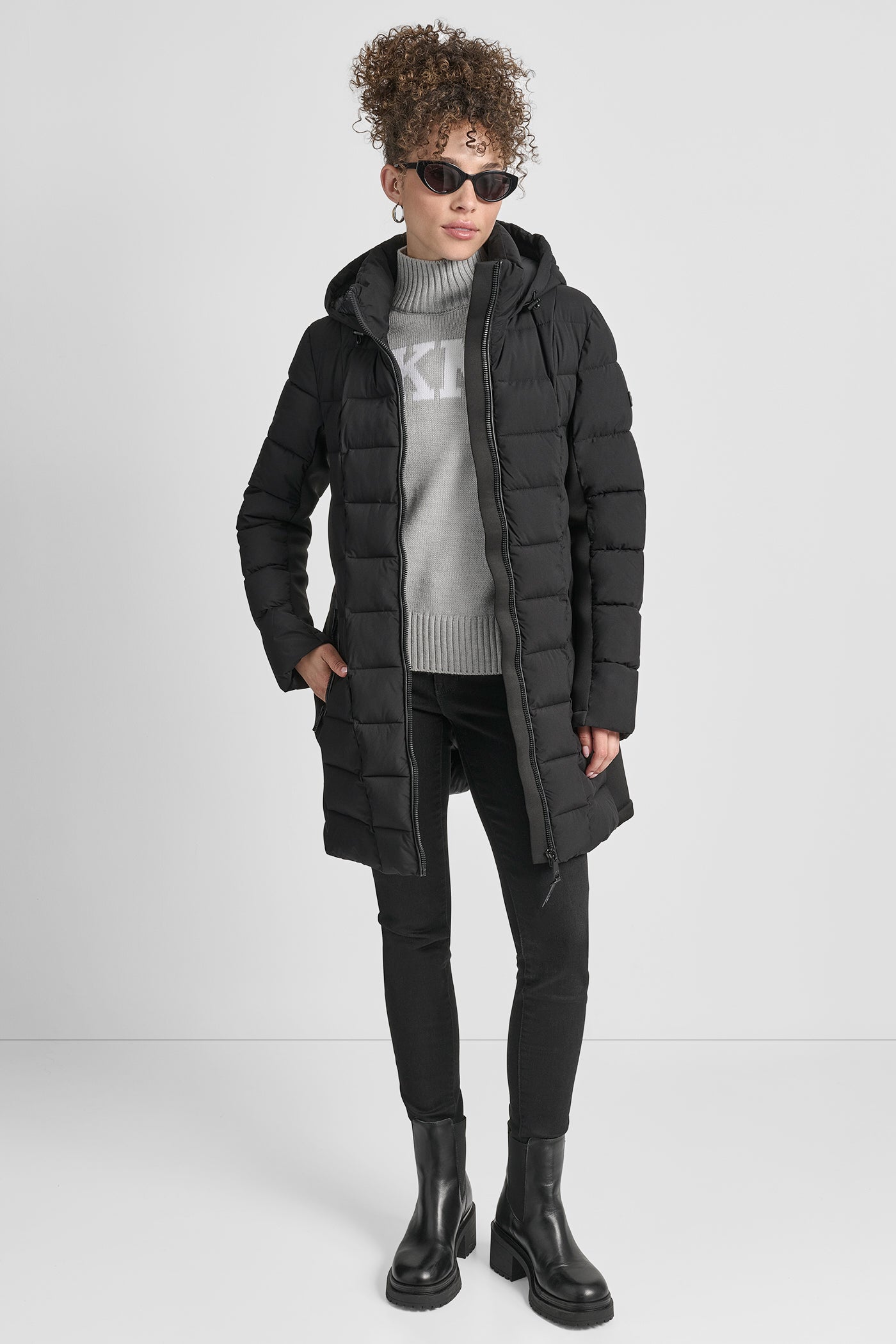 LONG MIX MEDIA JACKET WITH HOOD VIEW 8 | New Arrivals