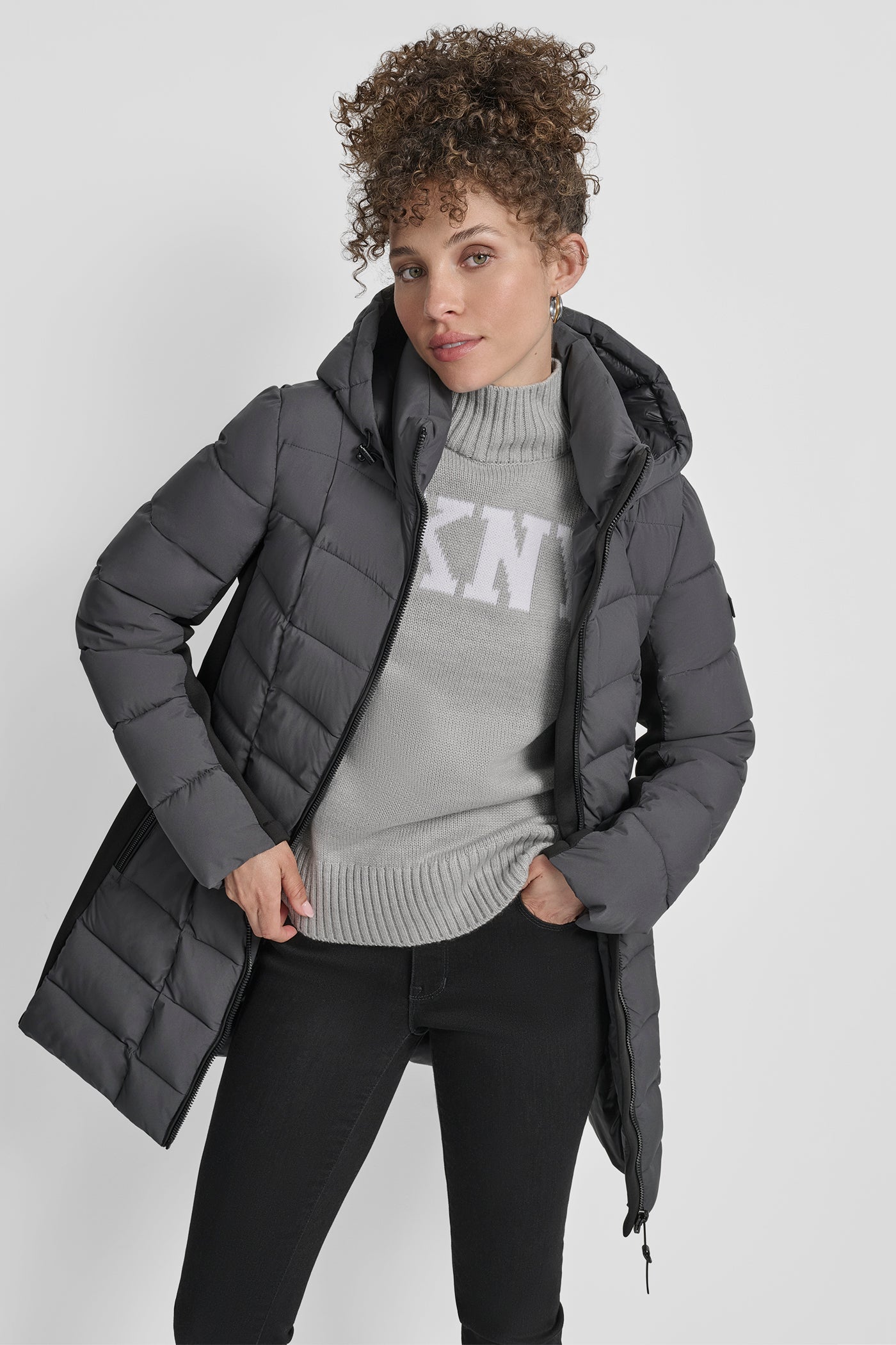 LONG MIX MEDIA JACKET WITH HOOD VIEW 6 | New Arrivals