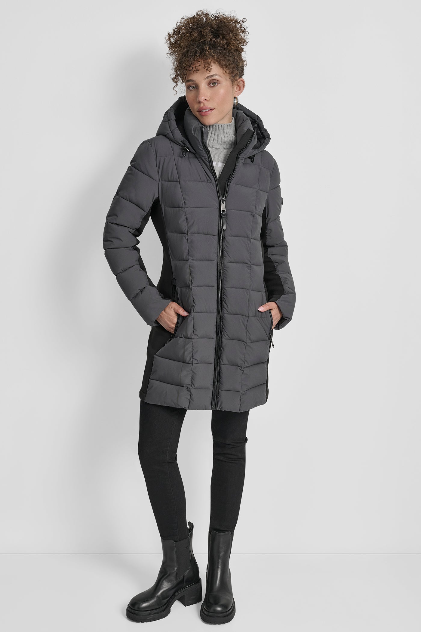 LONG MIX MEDIA JACKET WITH HOOD VIEW 8 | New Arrivals