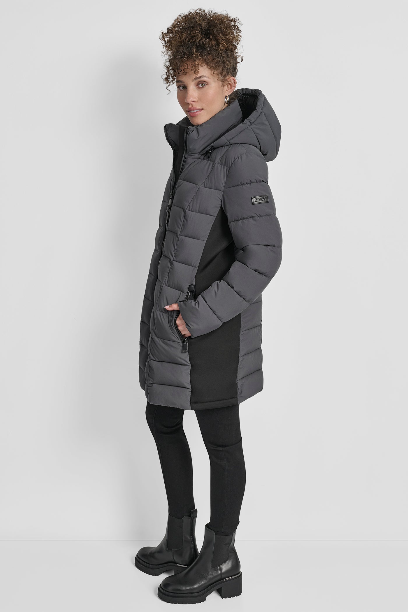 LONG MIX MEDIA JACKET WITH HOOD VIEW 3 | New Arrivals
